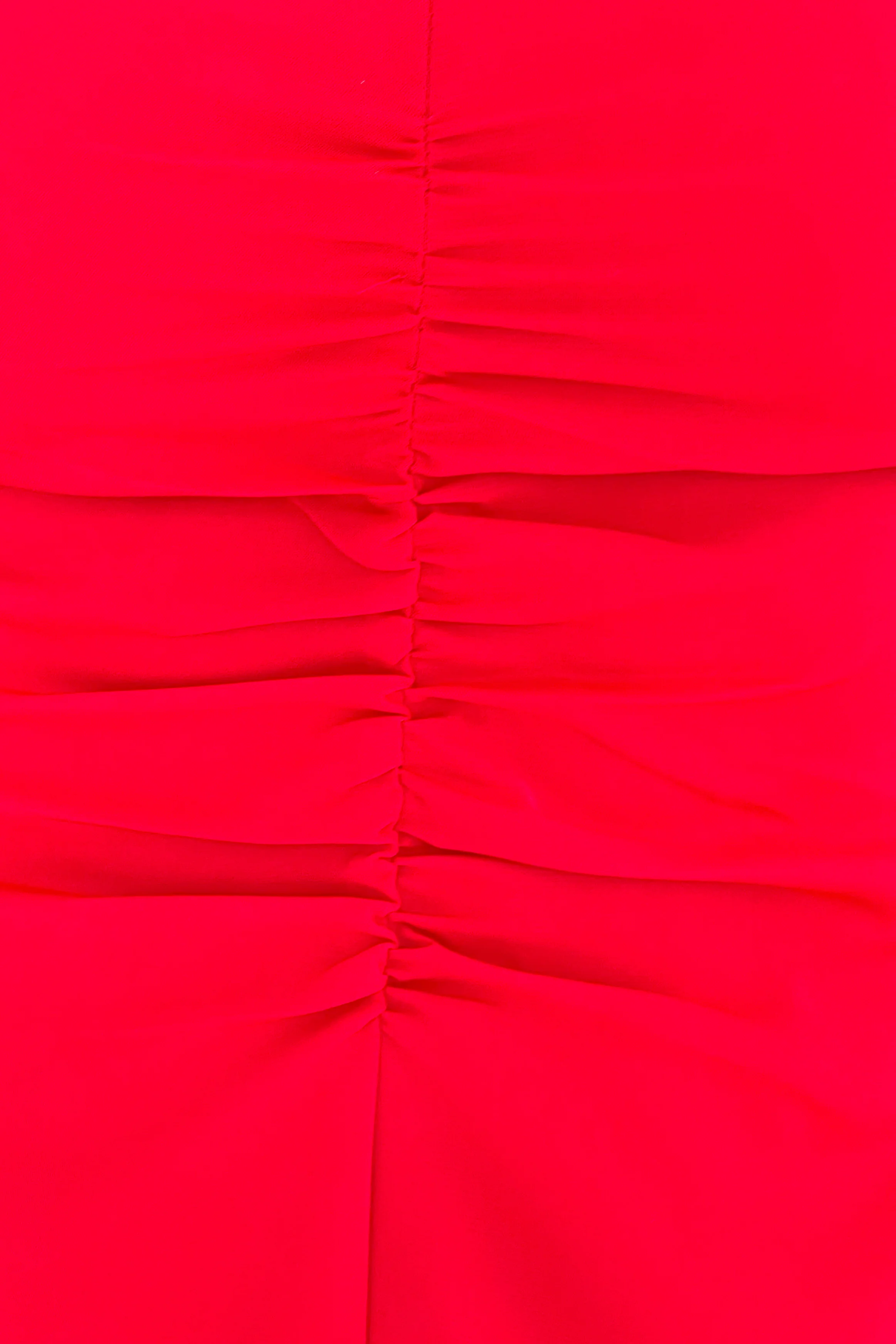 Aileen Ruched Detail Puff Sleeve Midi Dress Red - Image 3