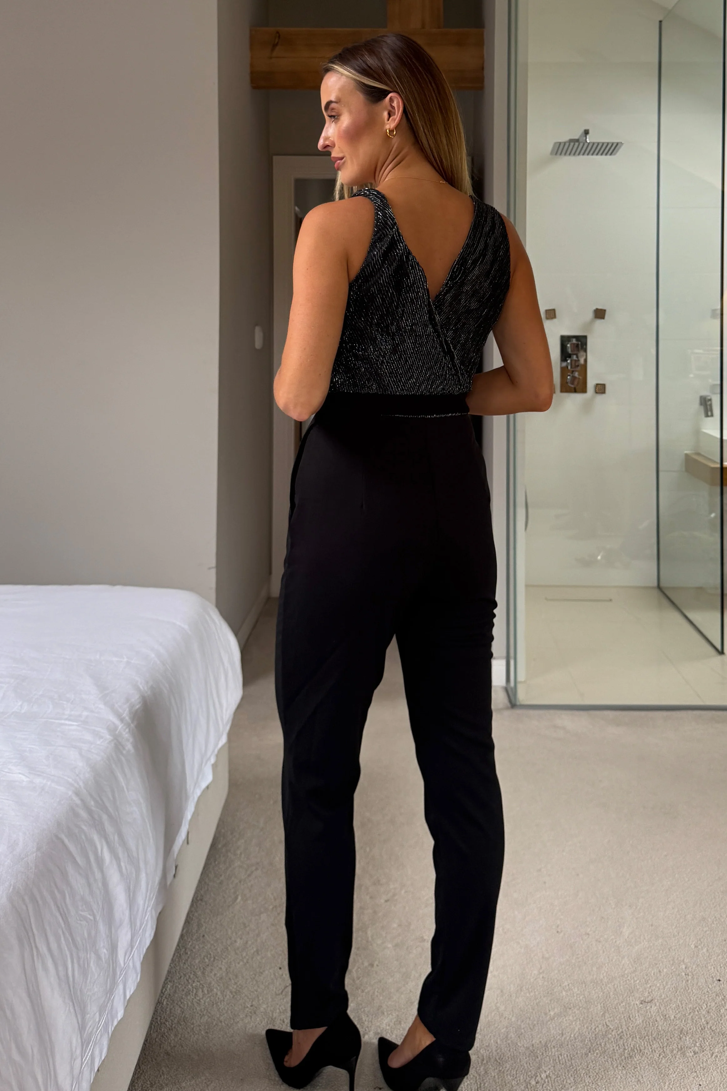 Amara Silver Wrap Over Jumpsuit - Image 6