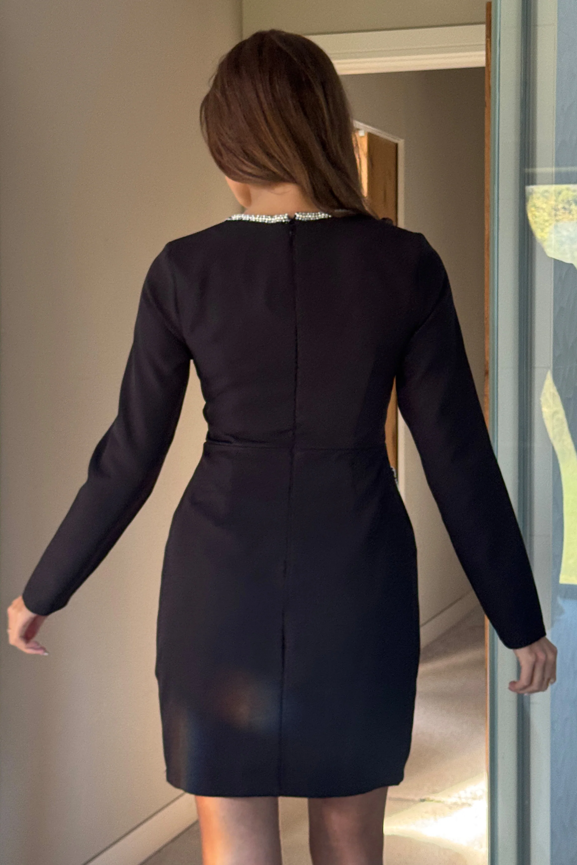Amaranta Square Neck Mini Dress Black - Image 6