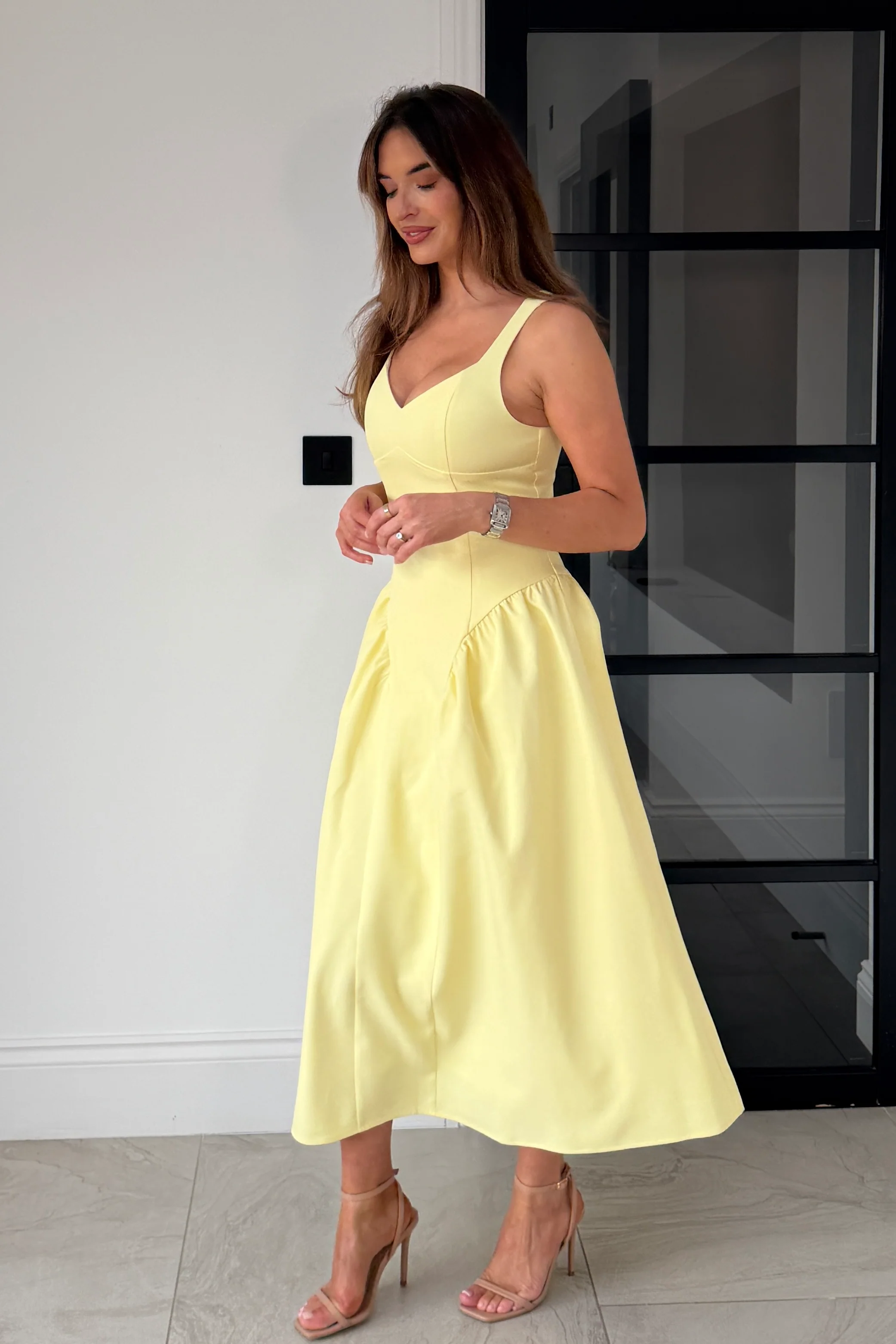 Autumn Strappy Maxi Dress Yellow - Image 4