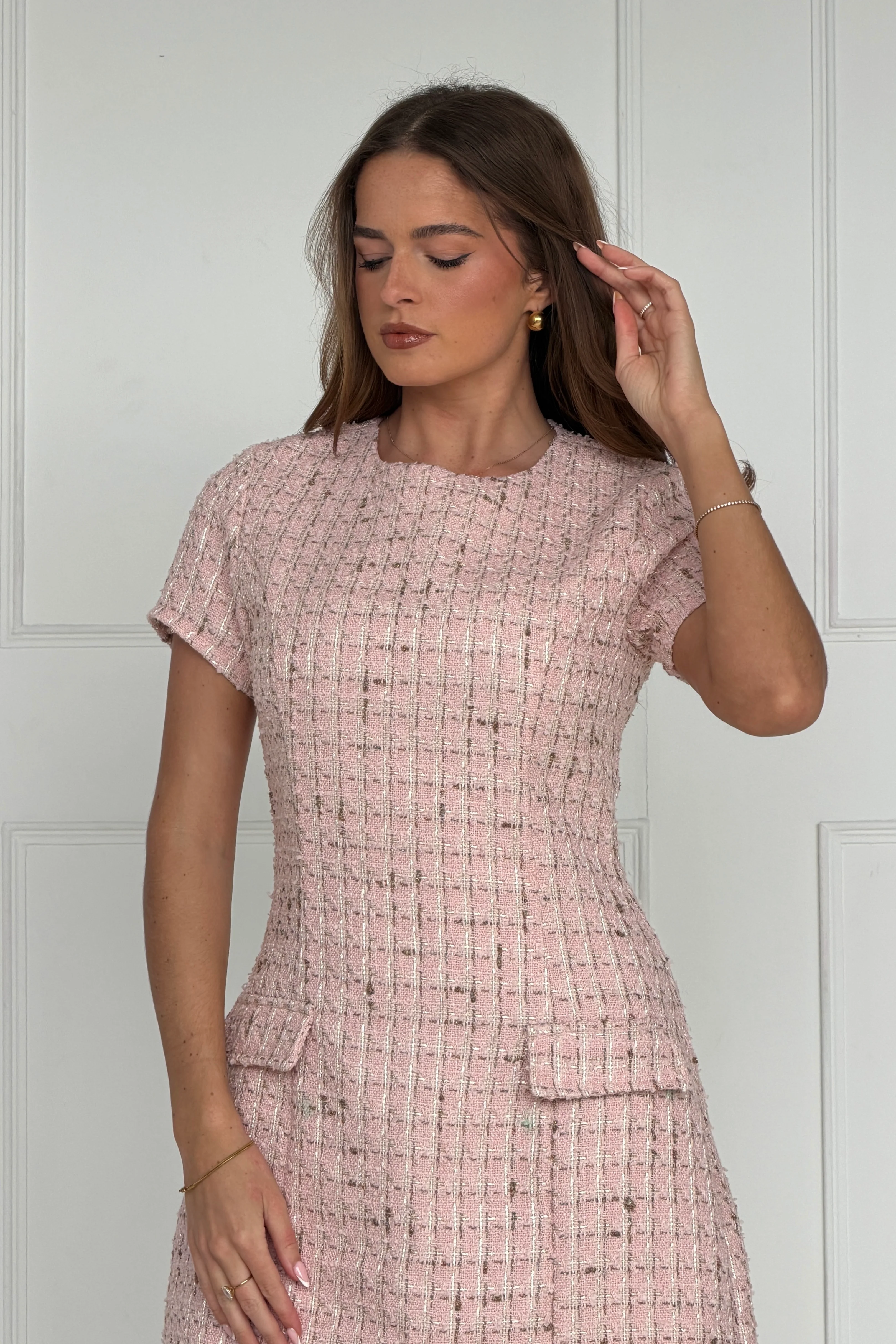 Babett Short sleeve Mini Dress Pink - Image 3