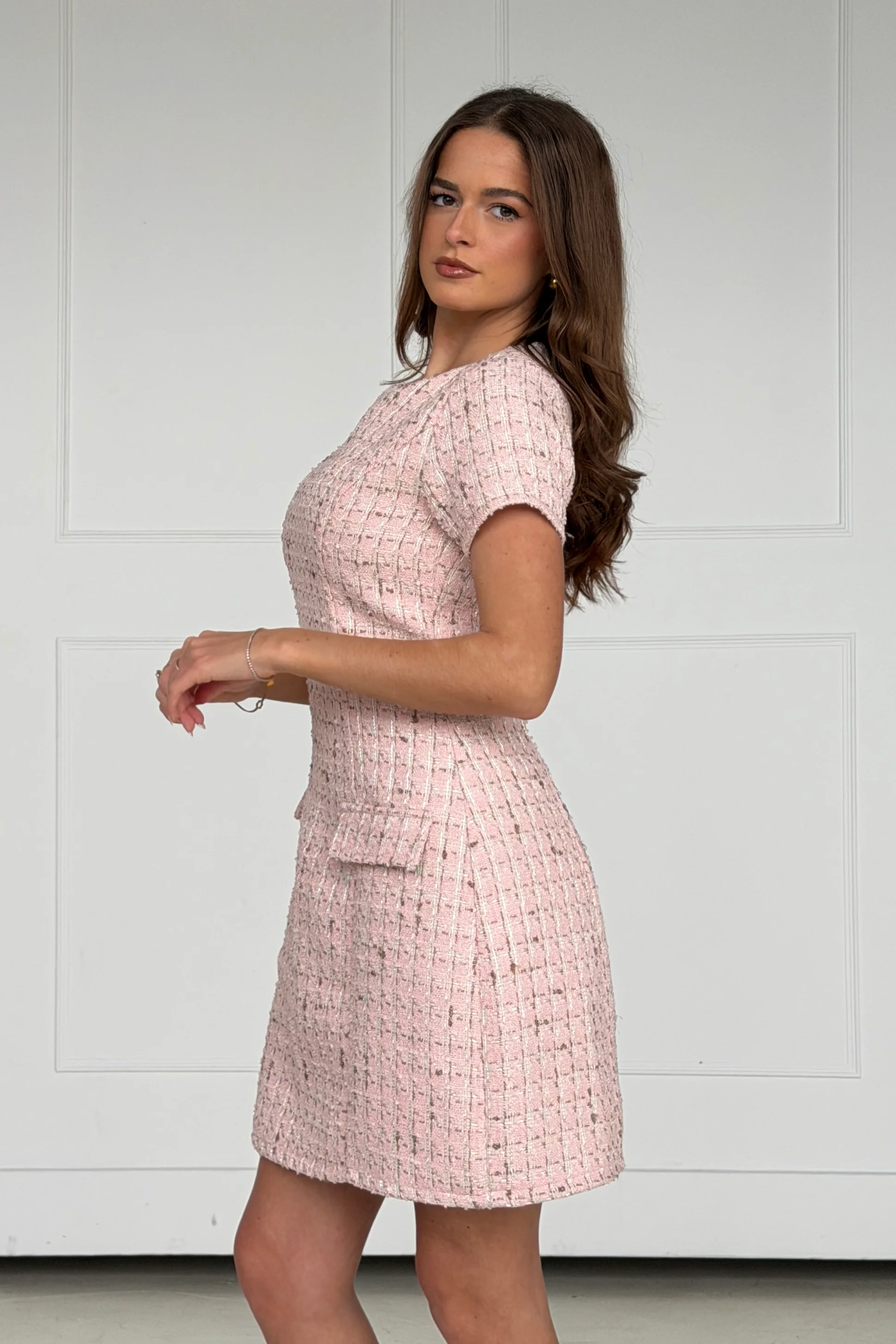 Babett Short sleeve Mini Dress Pink - Image 5