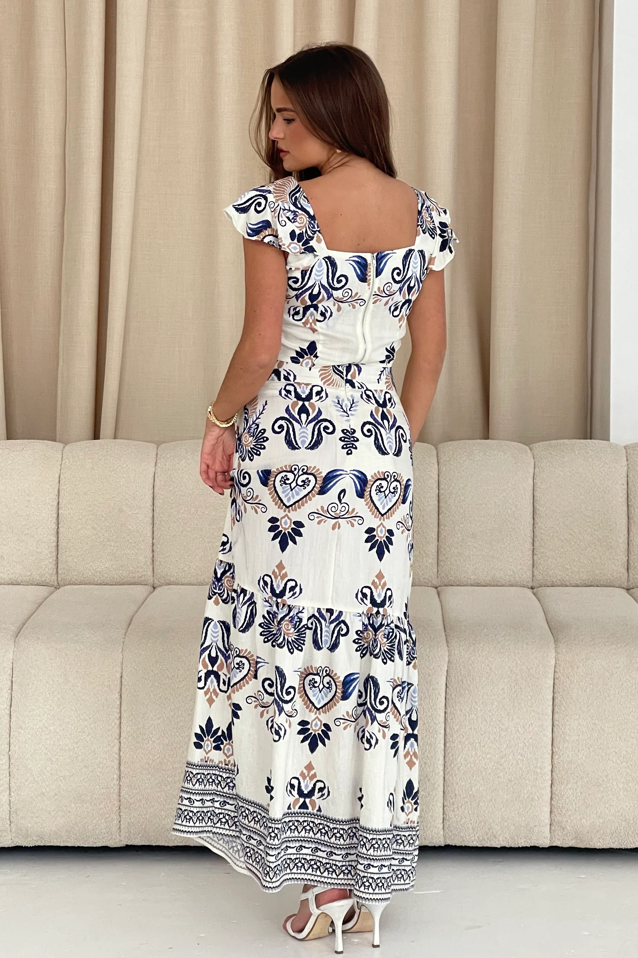 Blossom Cream Abstract Print Skirt - Image 5