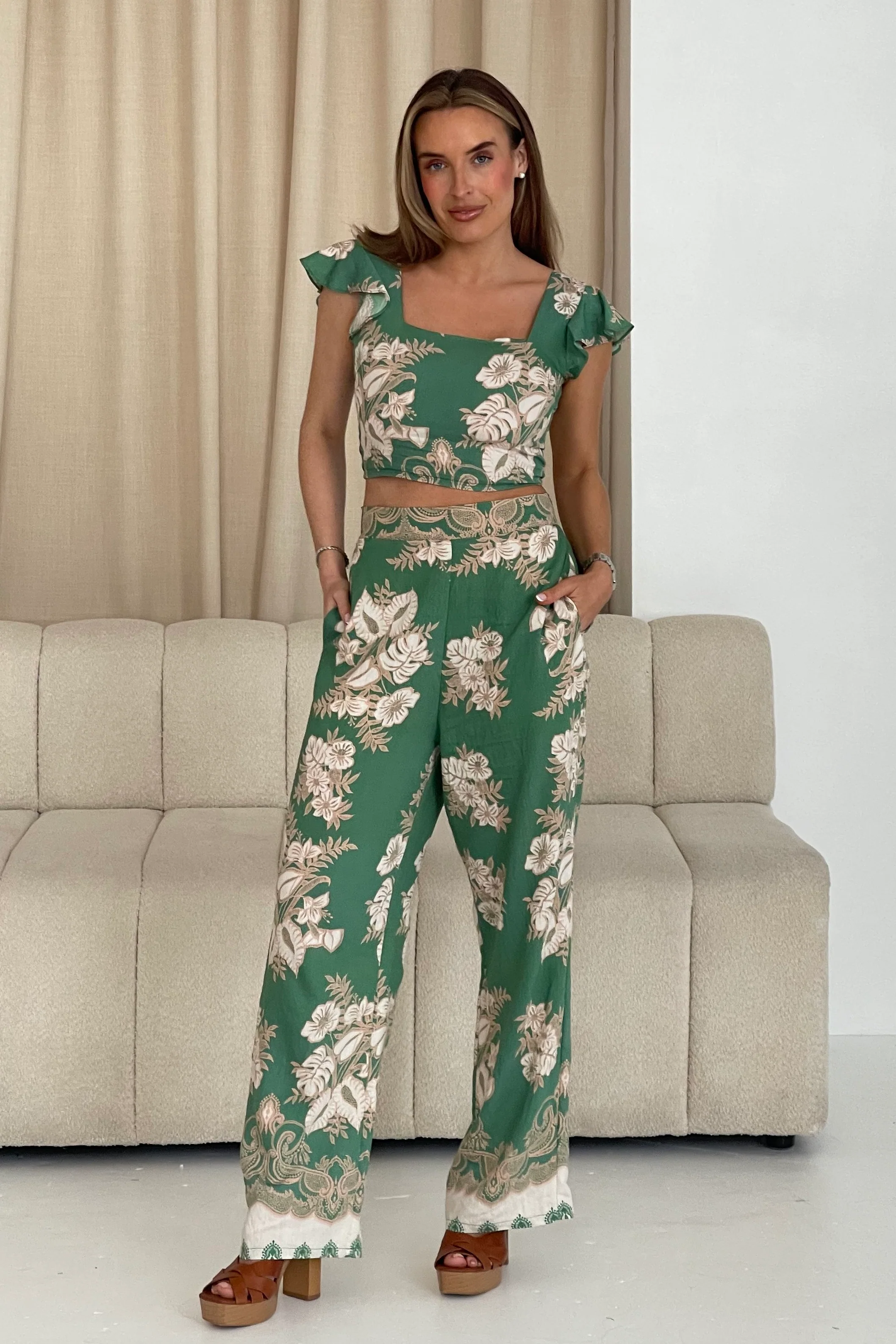 Blossom Green Floral Print Top - Image 4