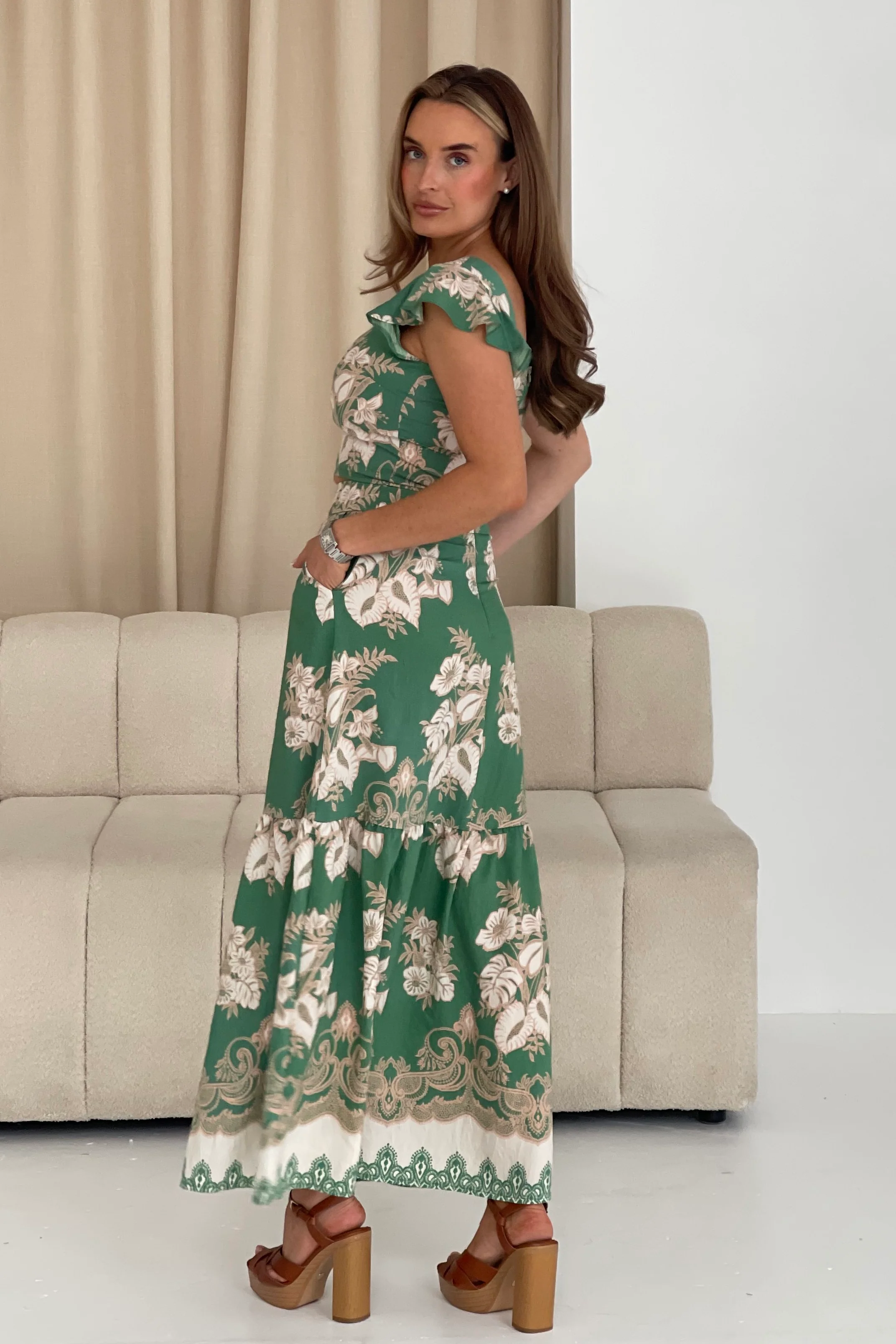 Blossom Green Floral Skirt - Image 5