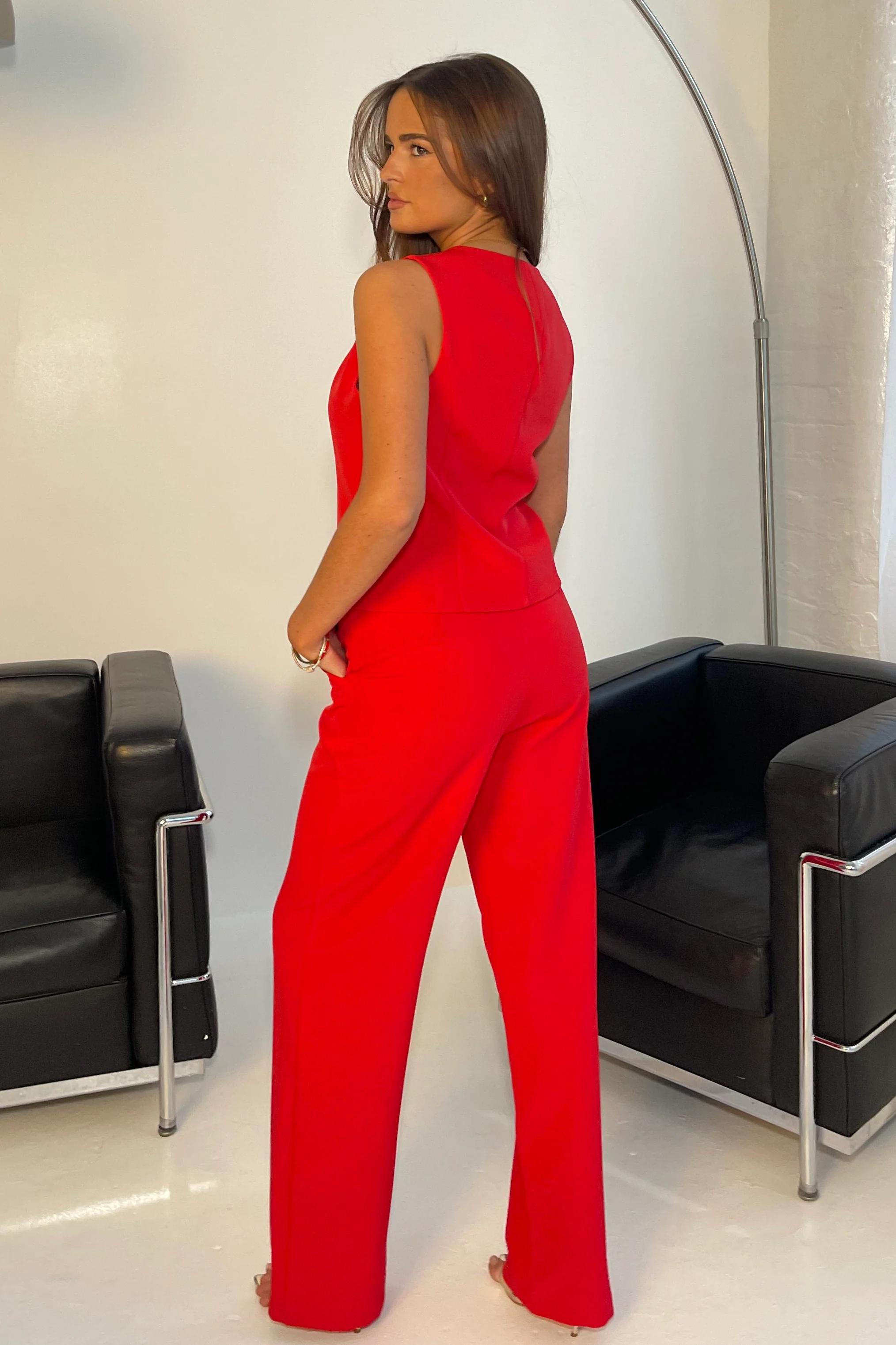 Bobbi Tailored Waistcoat Red - Image 5