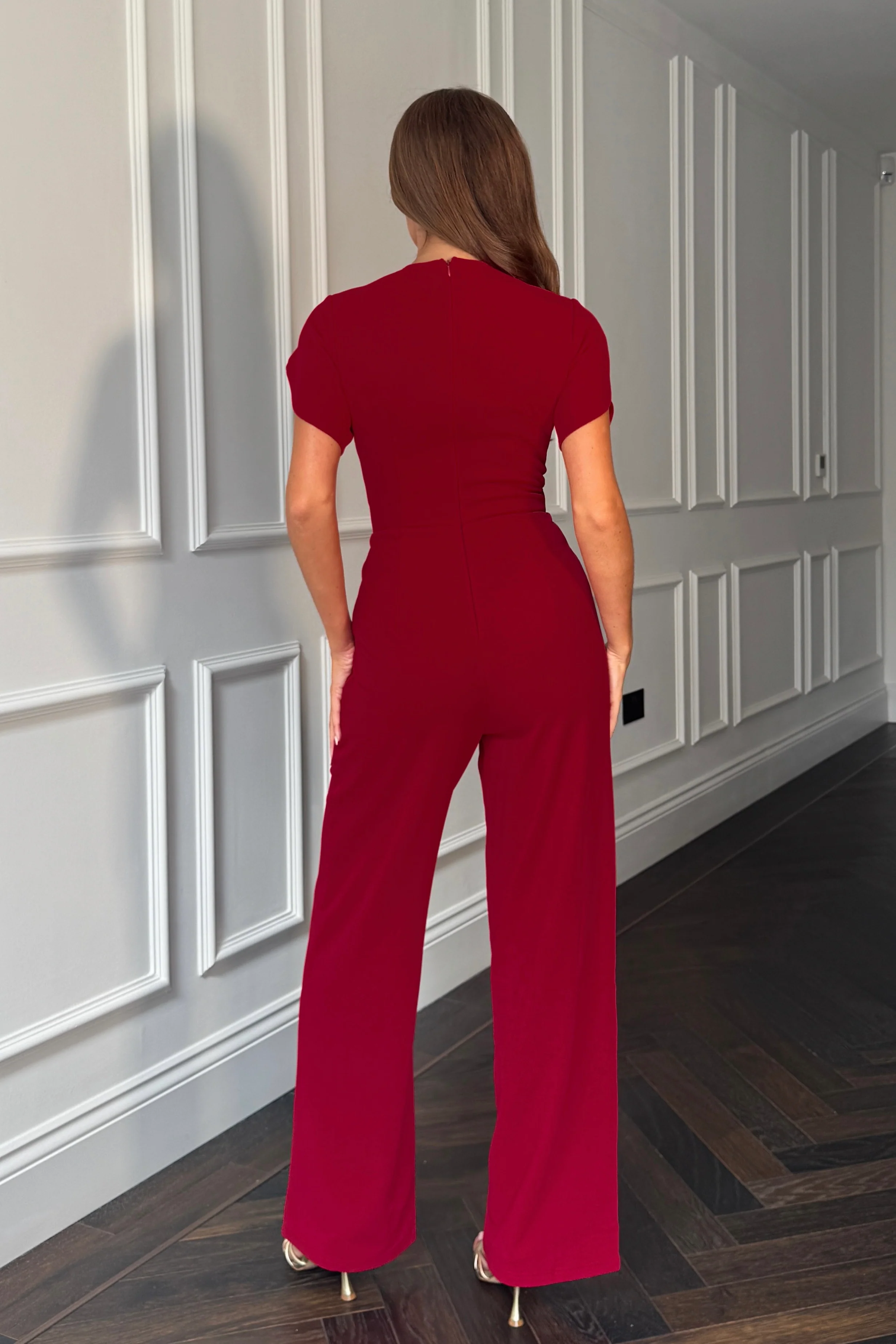 Bridget Twist Font Split Arm Jumpsuit Wine - Image 5