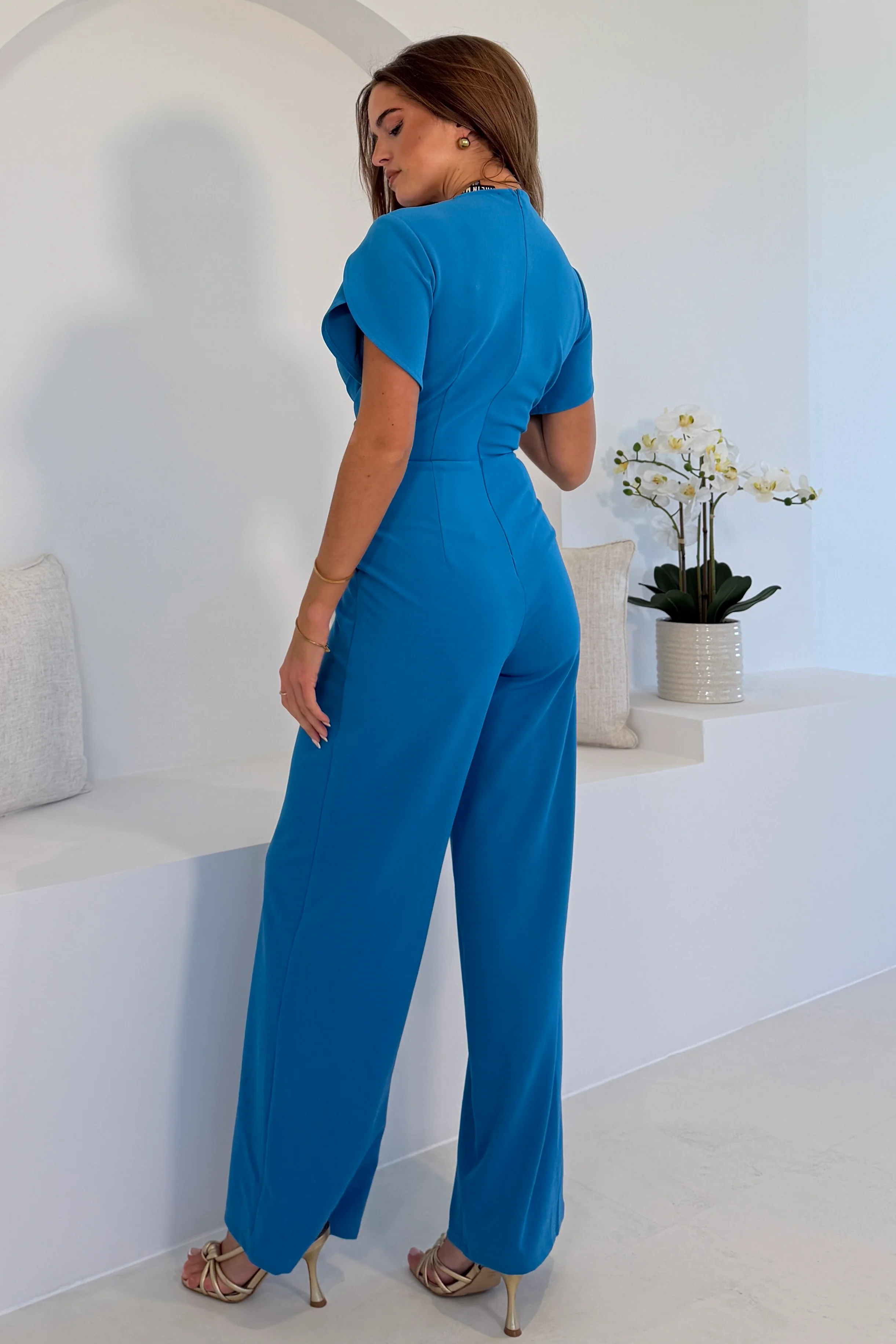 Bridget Twist Font Split Arm Jumpsuit Blue - Image 5