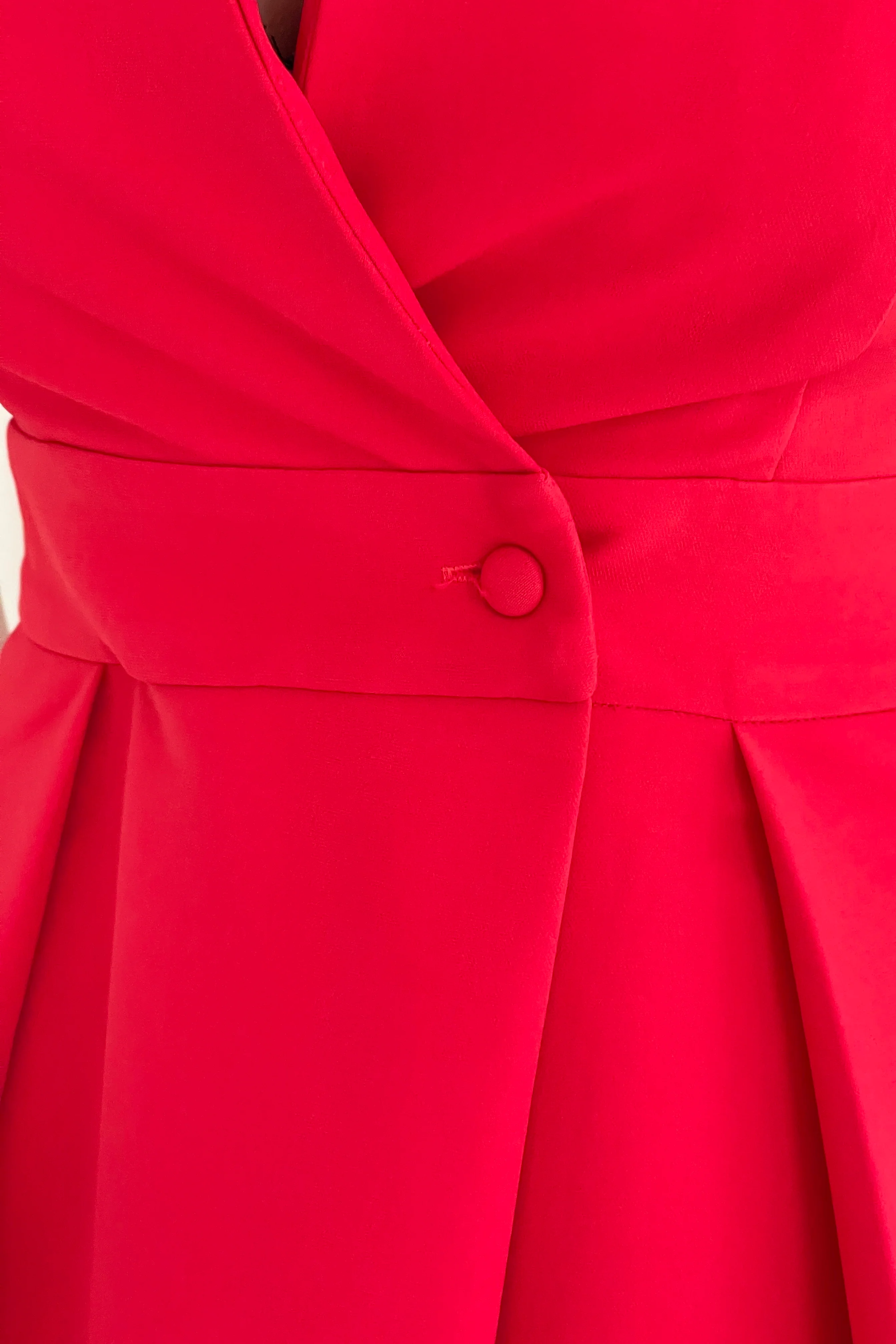 Cameron Collared Tailored Shirt Dress Red - Image 3