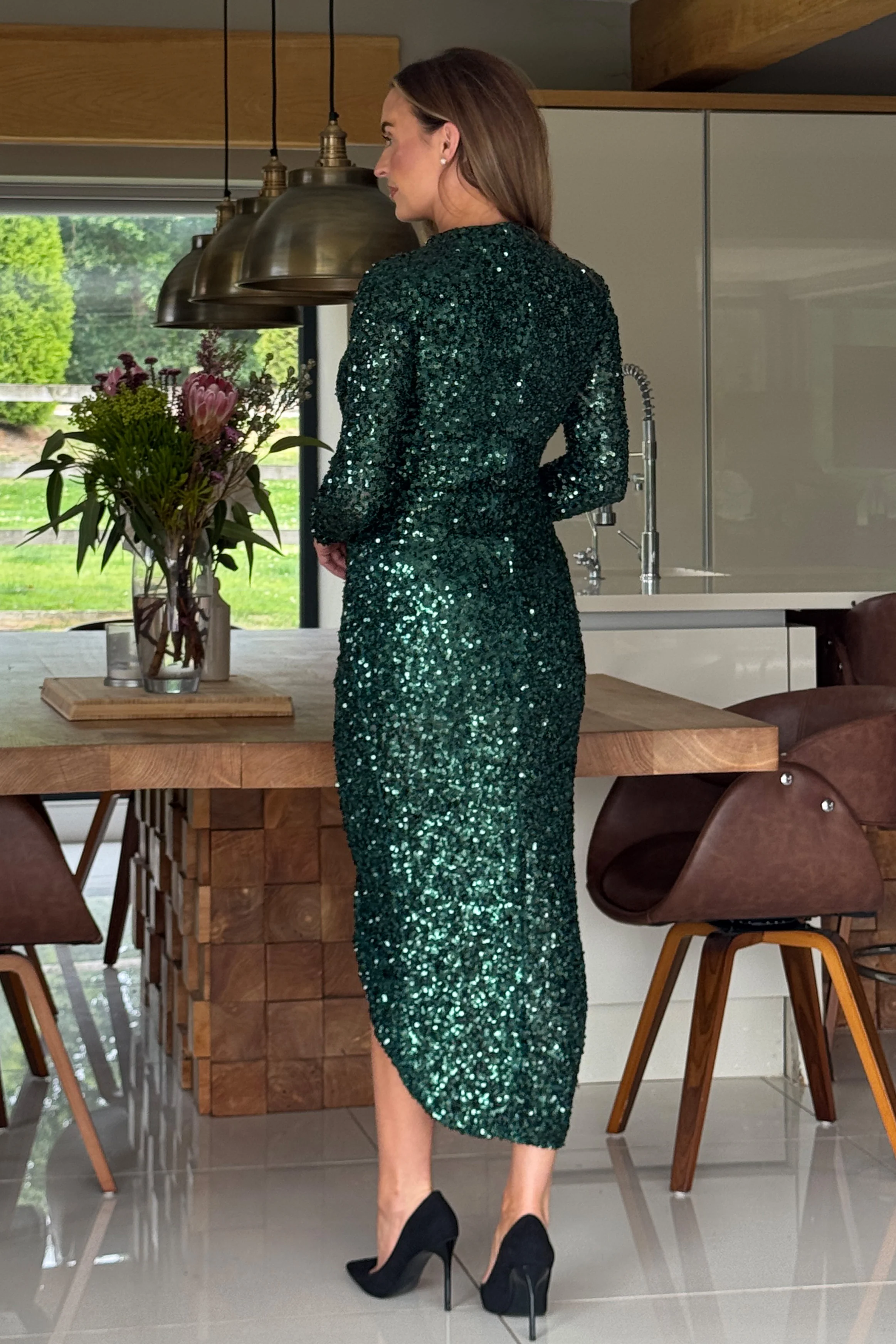 Clarice Green Sequin Maxi Dress - Image 4
