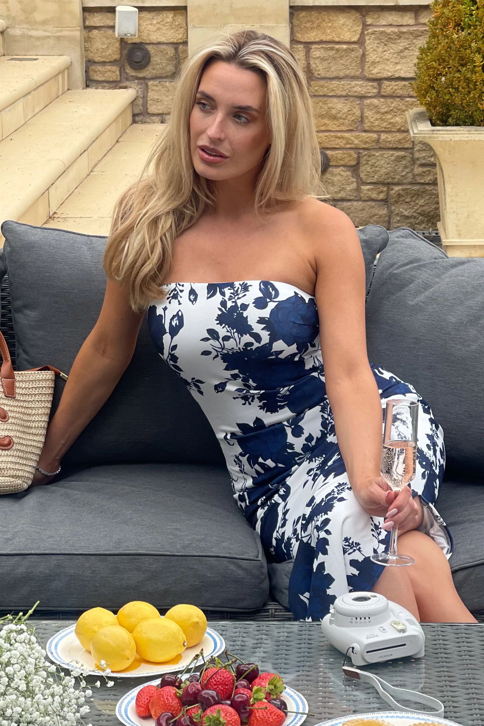 Cody Navy Floral Bandeau Dress - Image 2