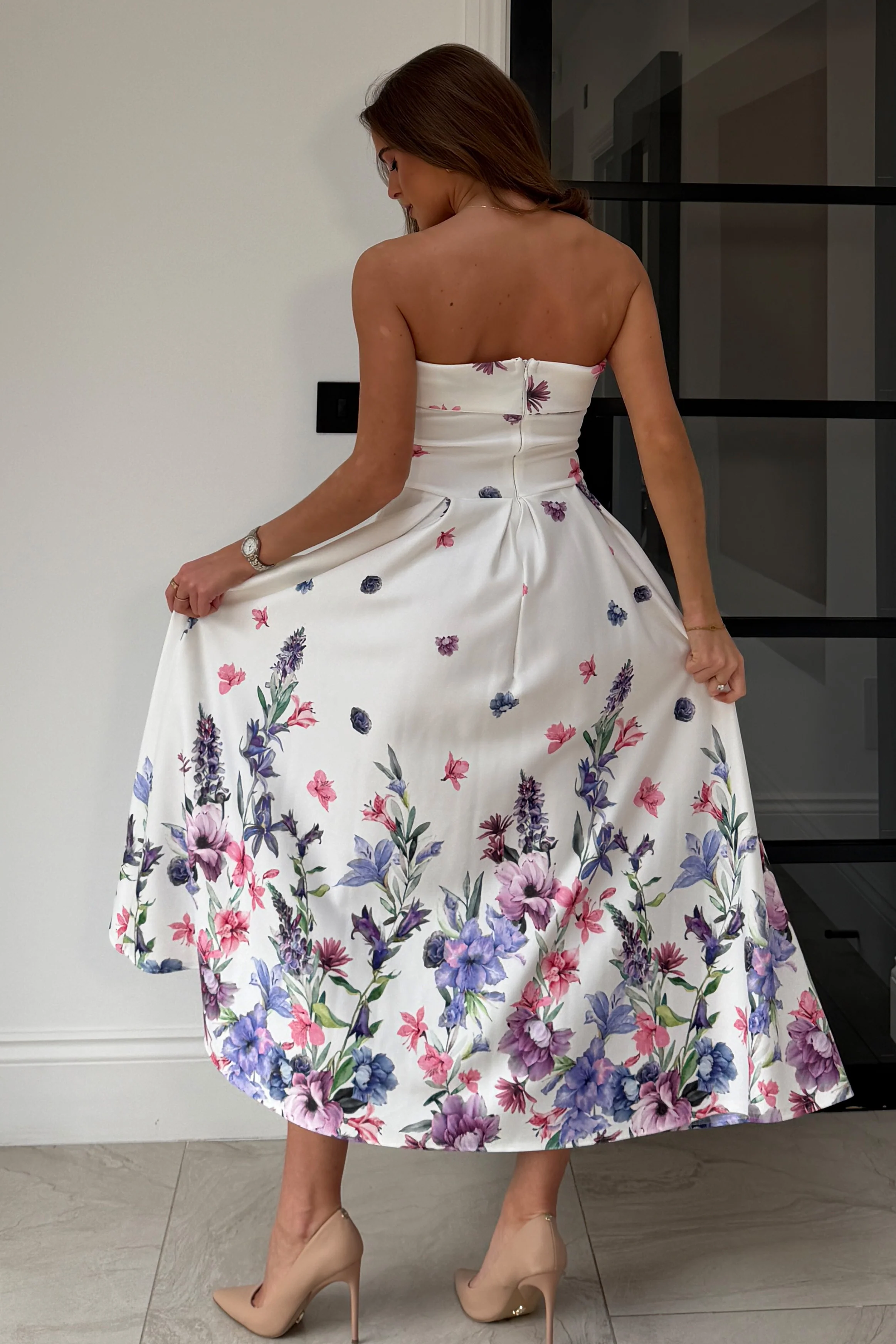 Danni Strapless Bandeau Midi Dress ivory - Image 6