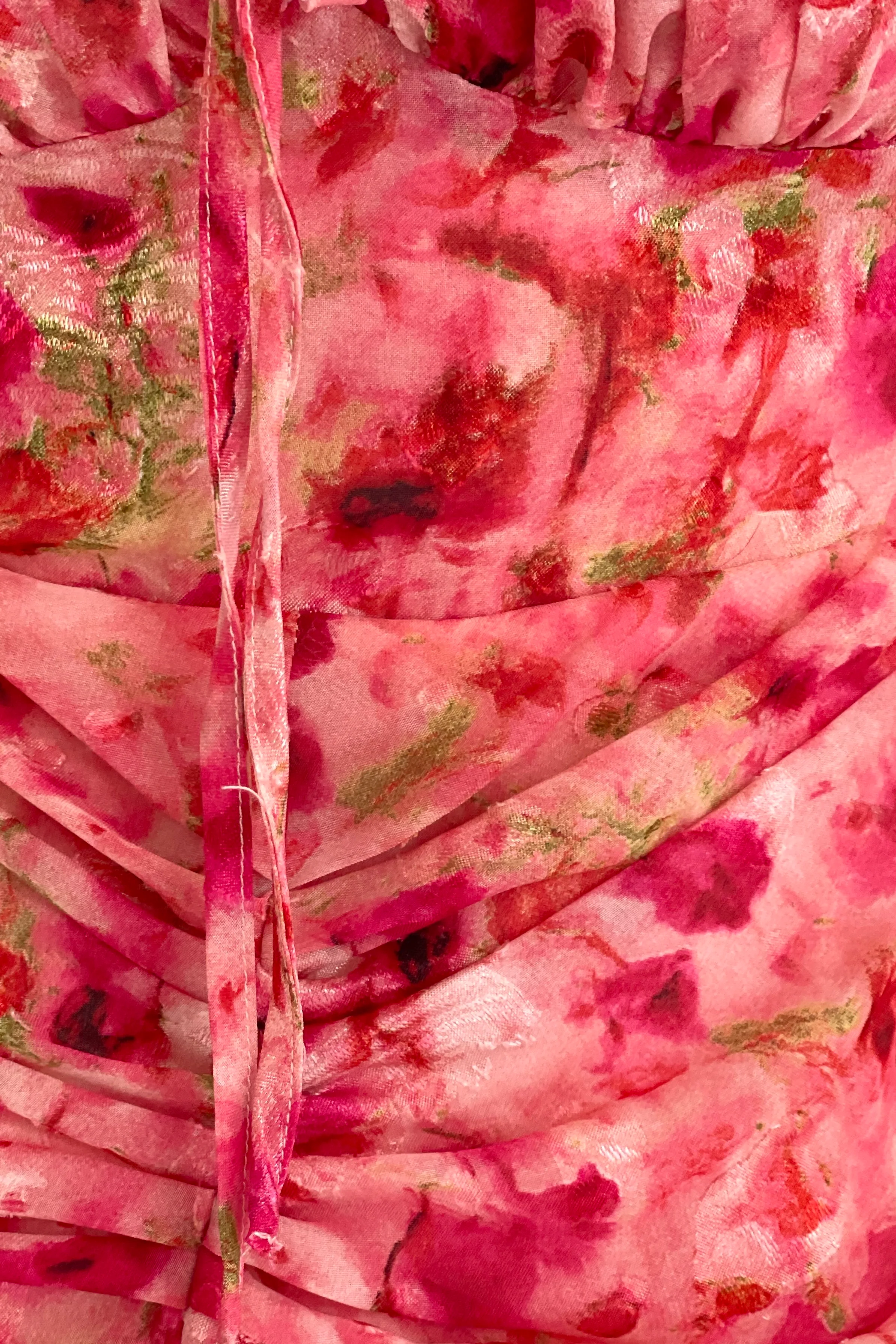 Dove Ruched Detail Midi Dress In Pink Burnout - Image 3