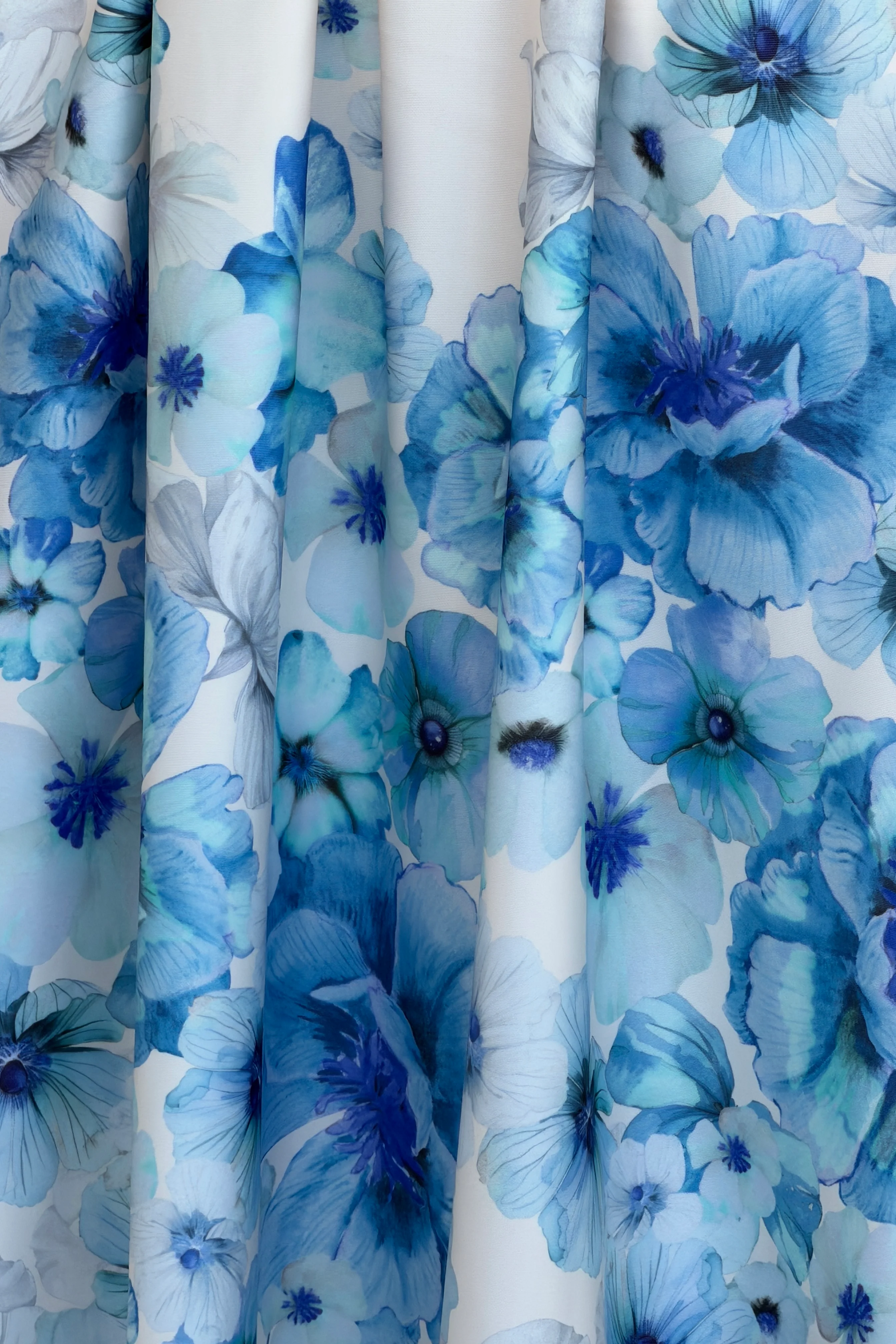 Erica Square Neck Pleated Midi Dress Floral Blue - Image 6