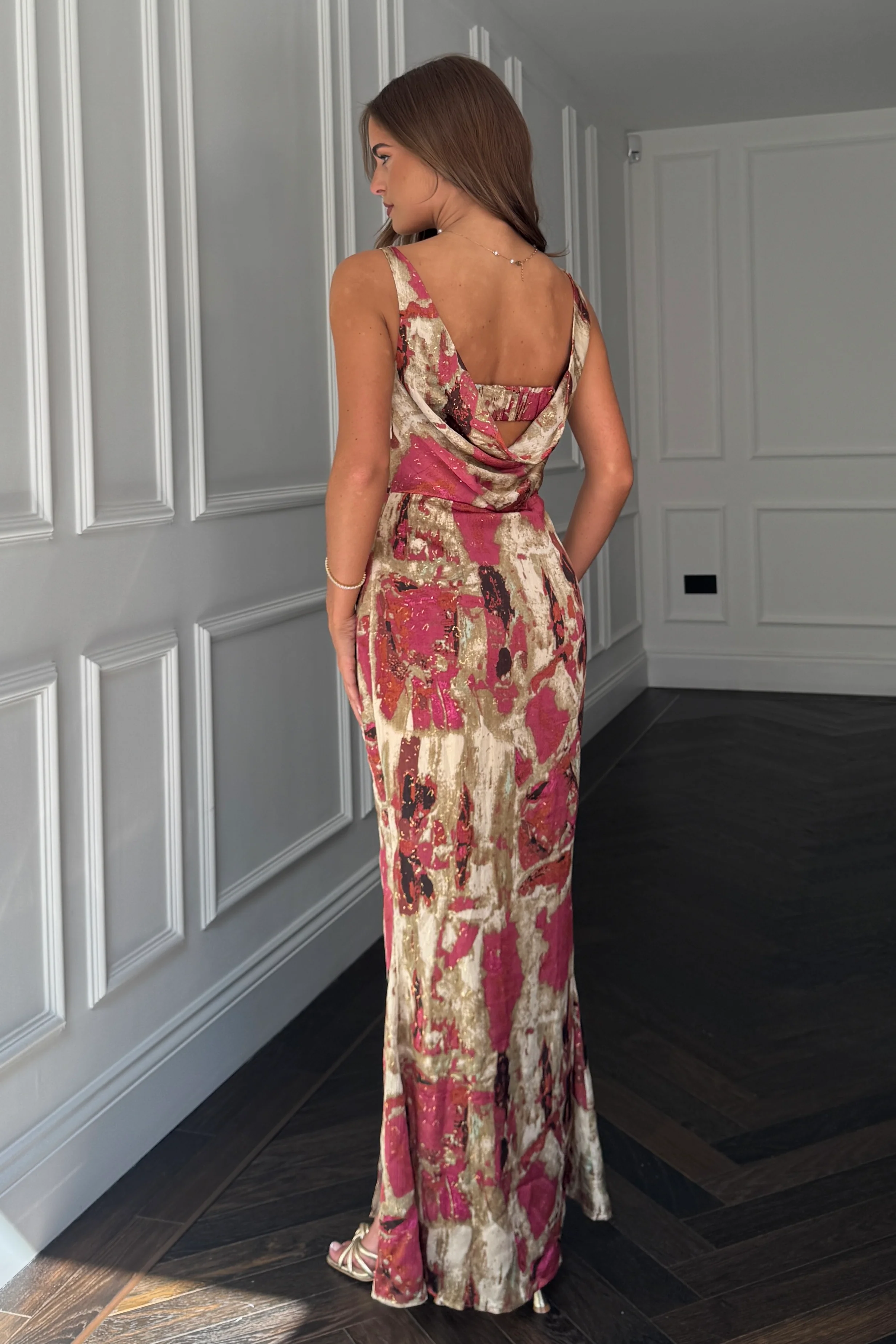 Harper Absract Cowl Neck Slip Dress - Image 5