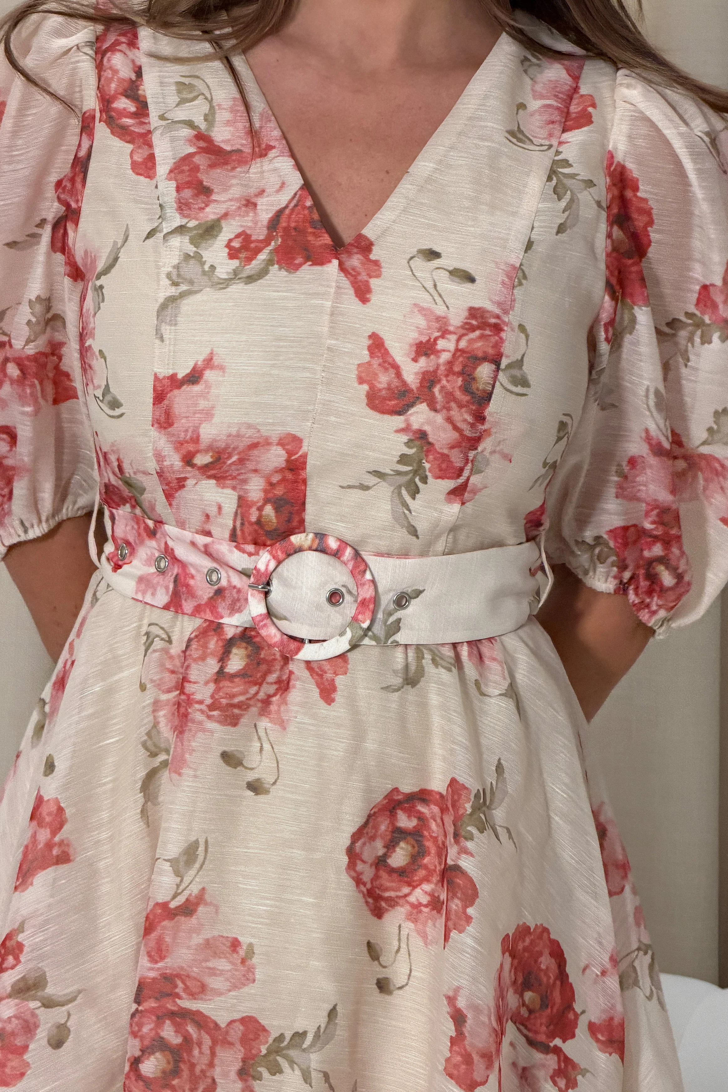 Indianna Belted Mini Dress Floral - Image 2
