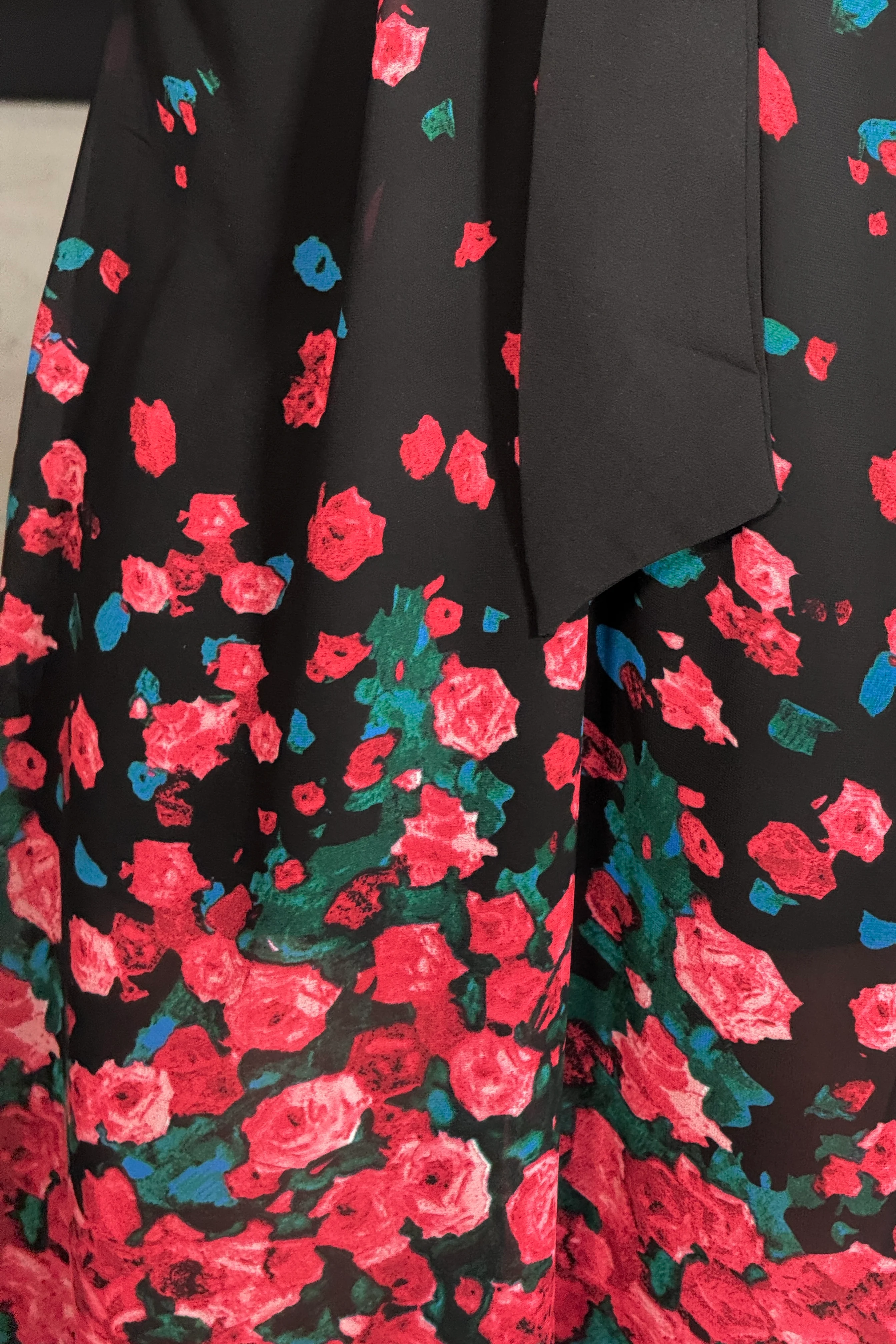 Isabella Red Floral Tie Front Shirt Dress - Image 6