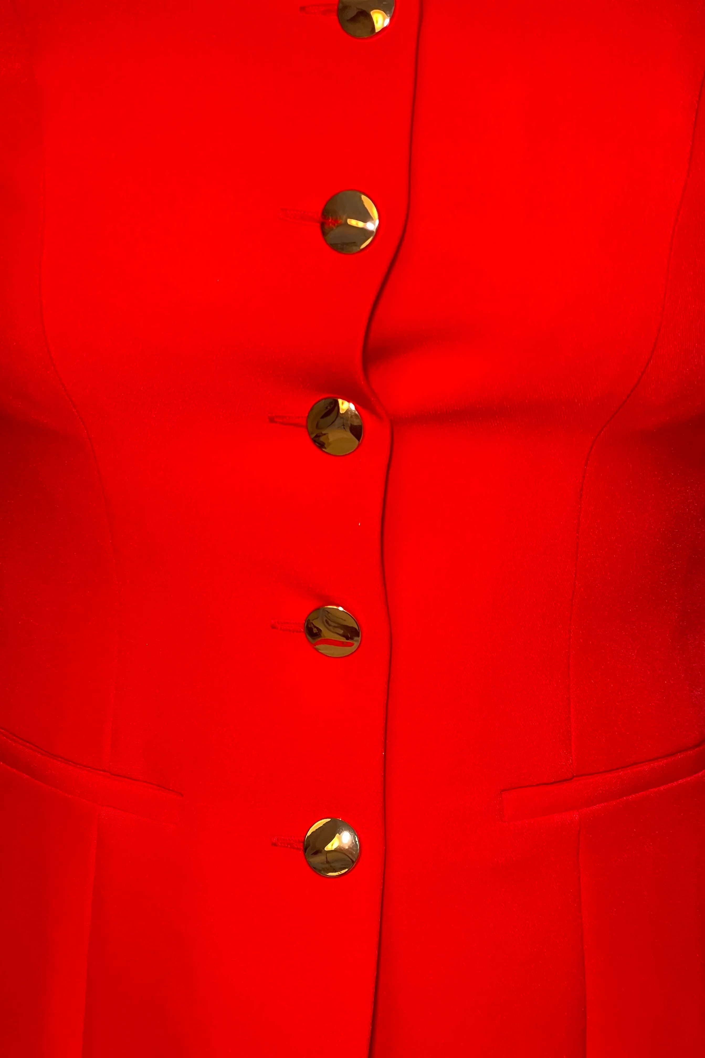 Jamie Square Neckline Waistcoat Red - Image 7