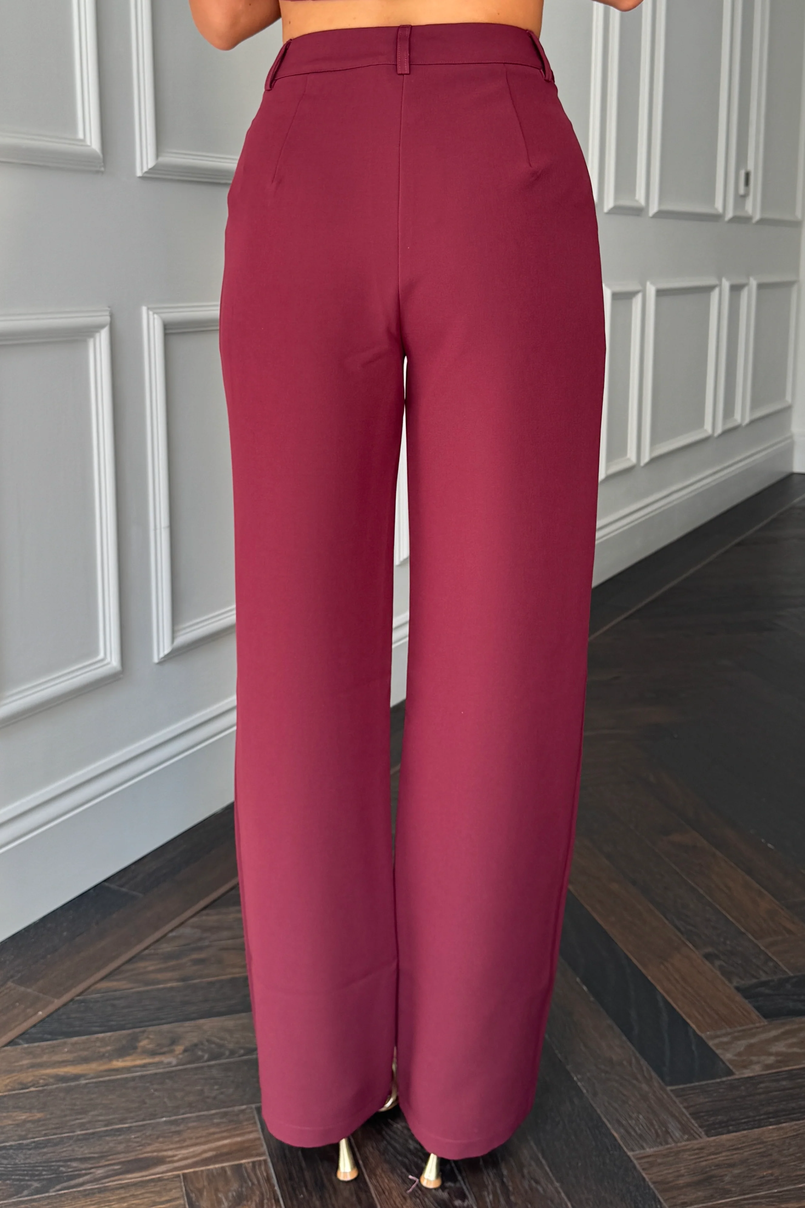 Jo Pleat Detail Tailored Trouser Berry - Image 6