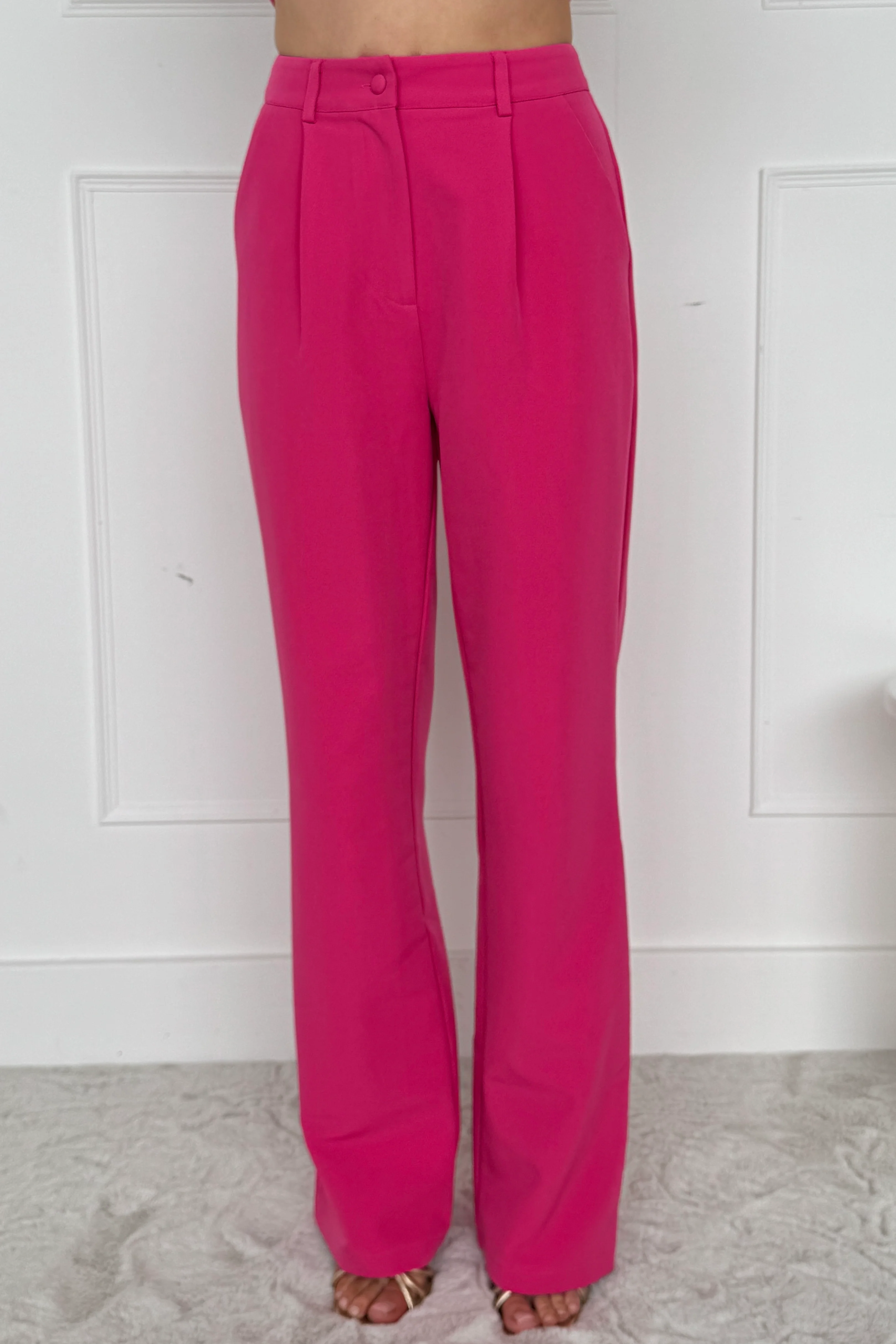 Jo Pleat Detail Tailored Trouser Fuchsia - Image 2