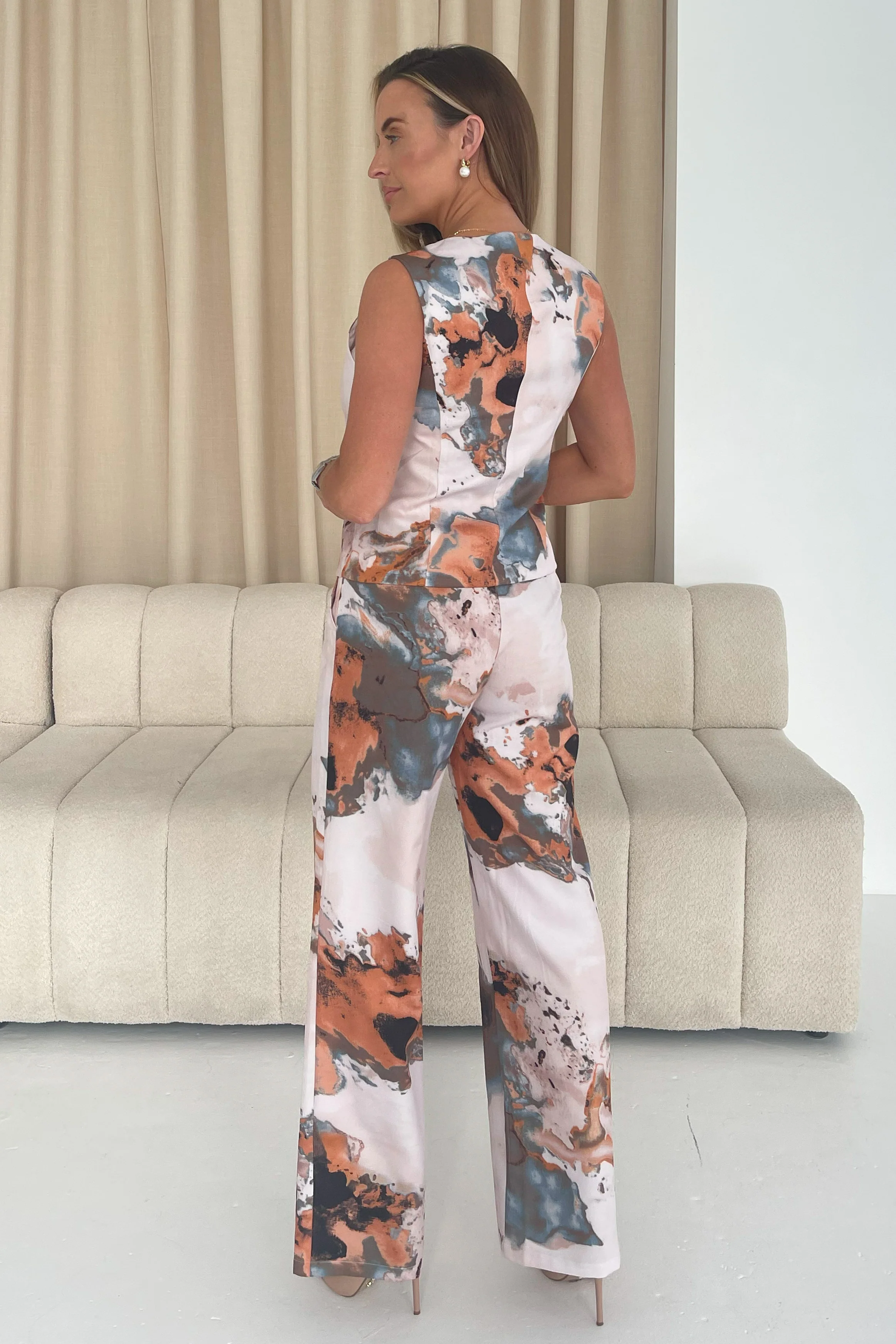 Jo Pleat Detail Tailored Trouser Grey Marble - Image 5
