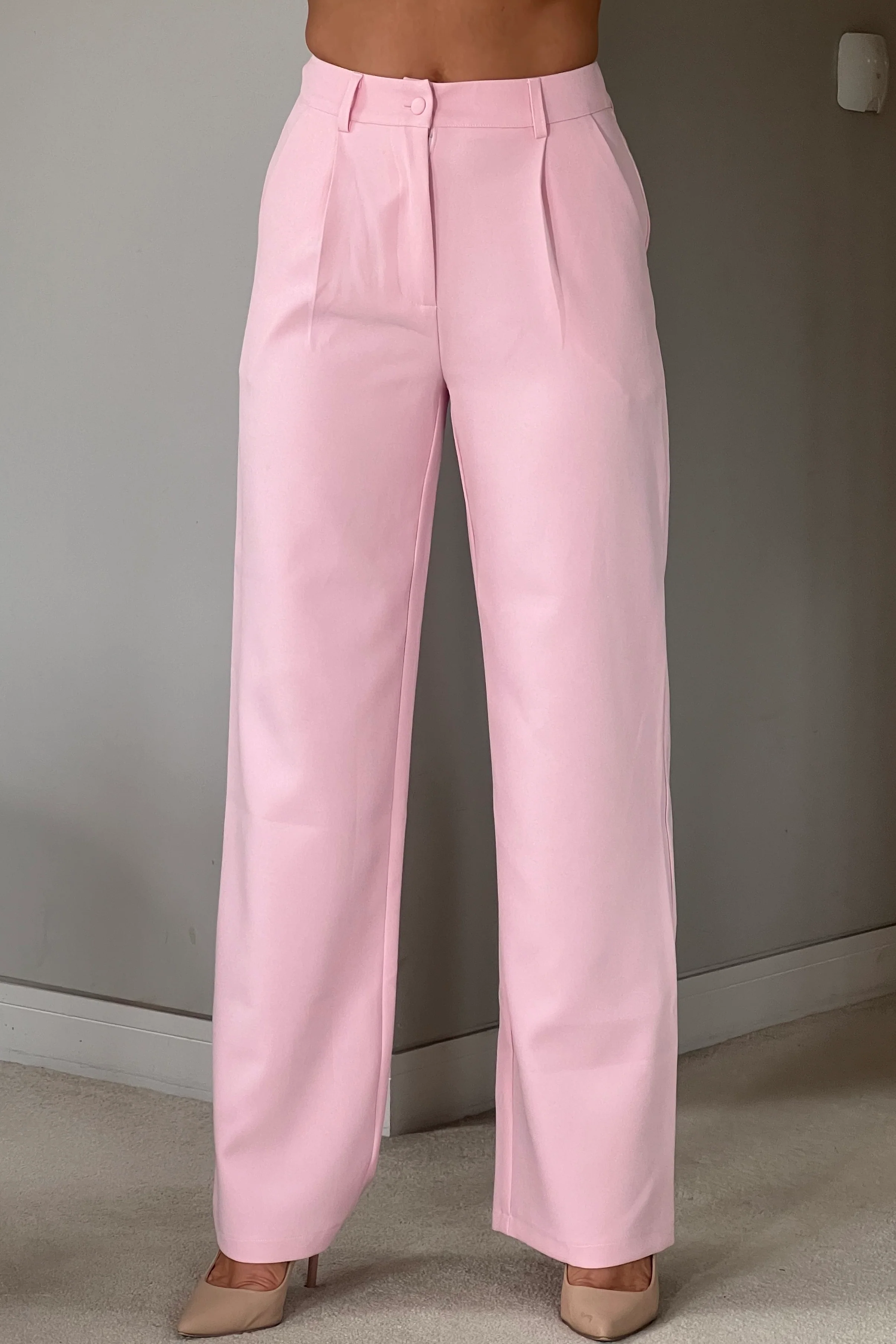Jo Pleat Detail Tailored Trouser Pink - Image 2