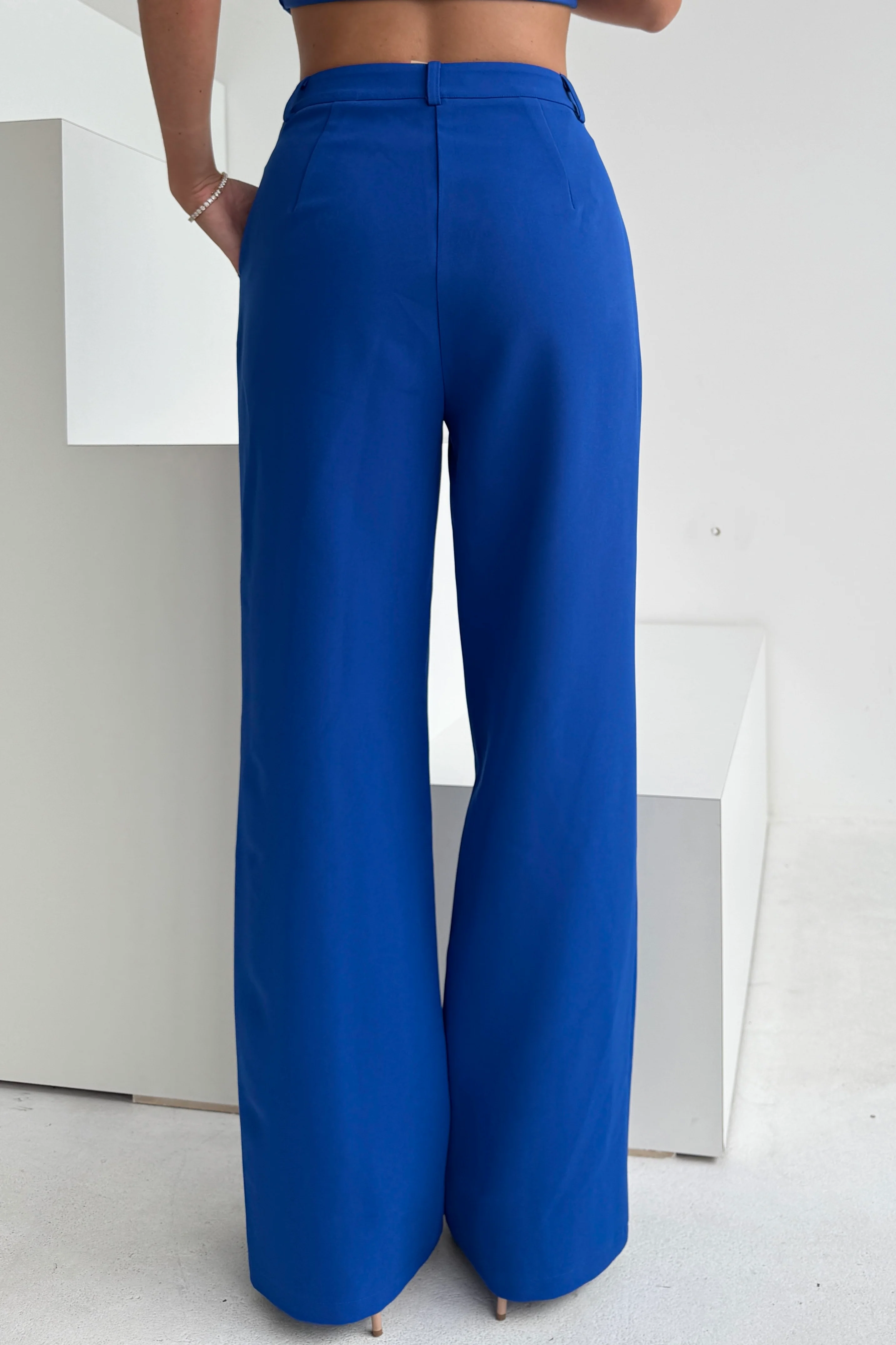 Jo Pleat Detail Tailored Trouser Royal Blue - Image 6