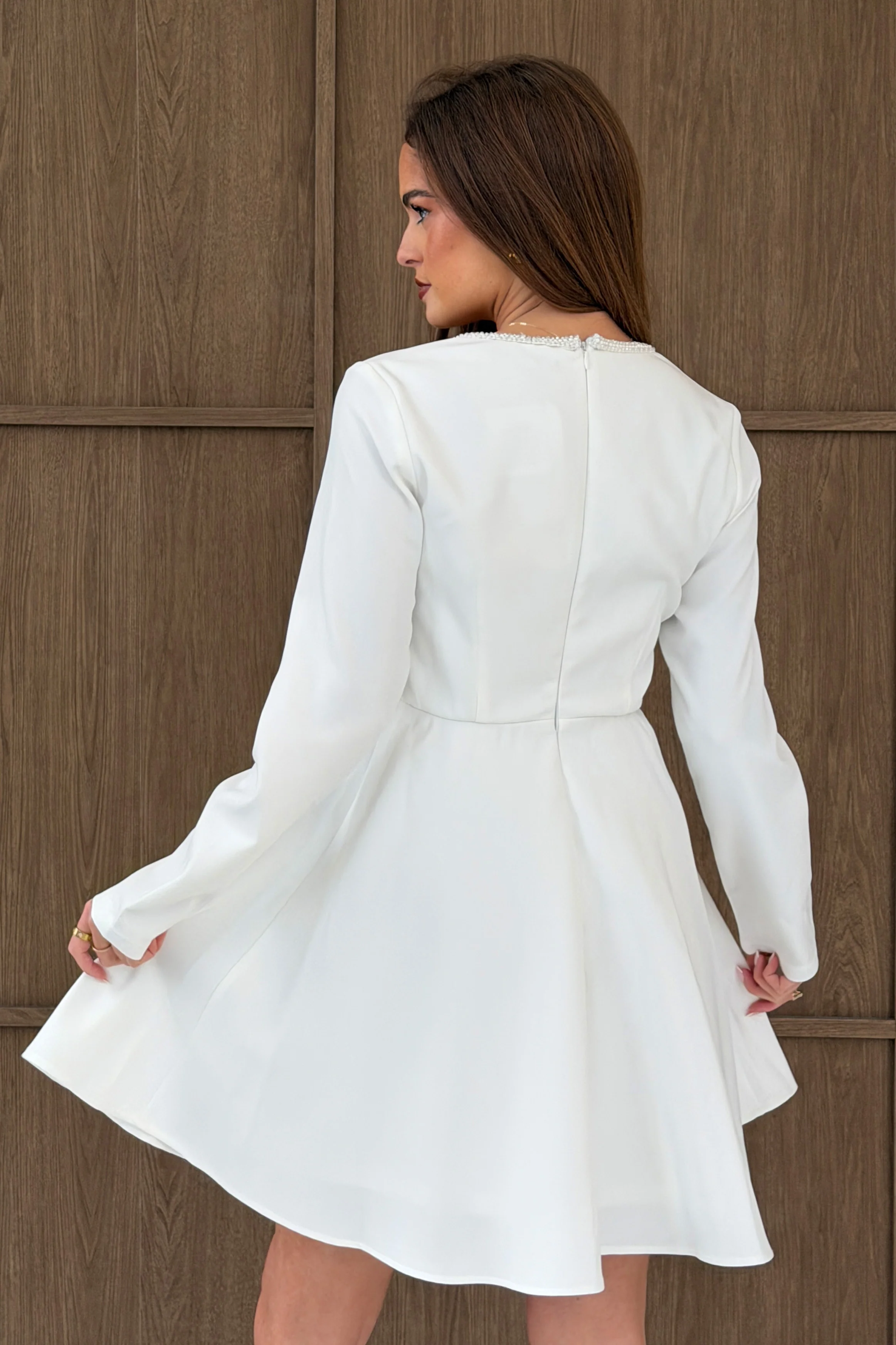 Kathryn Square Neck Mini Dress White - Image 8