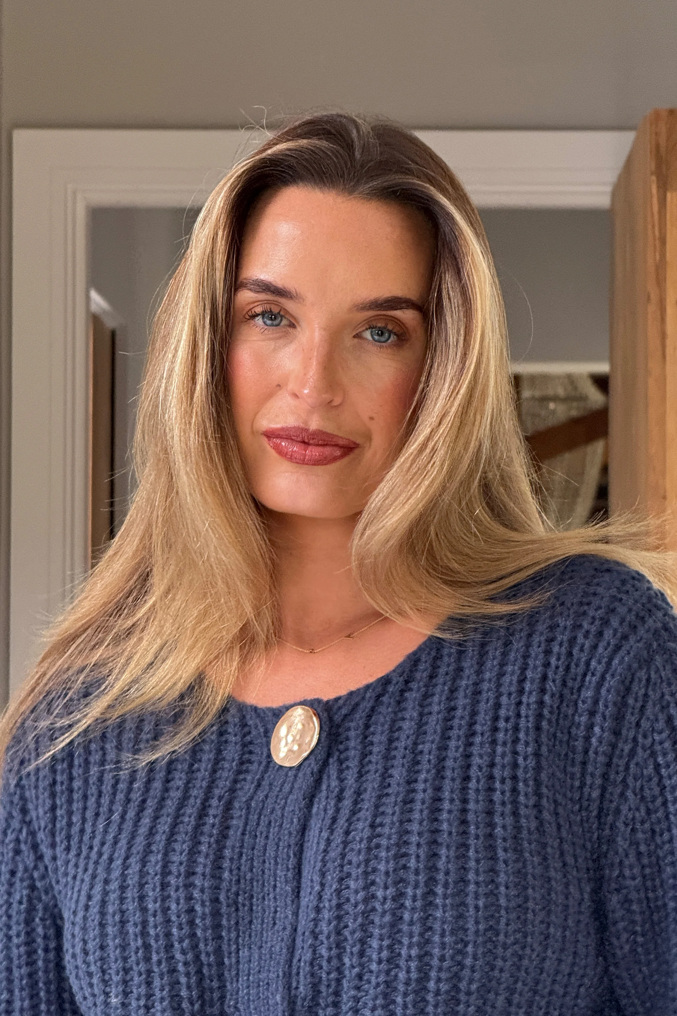 Kelbie Chunky Knit Cardigan Navy - Image 5