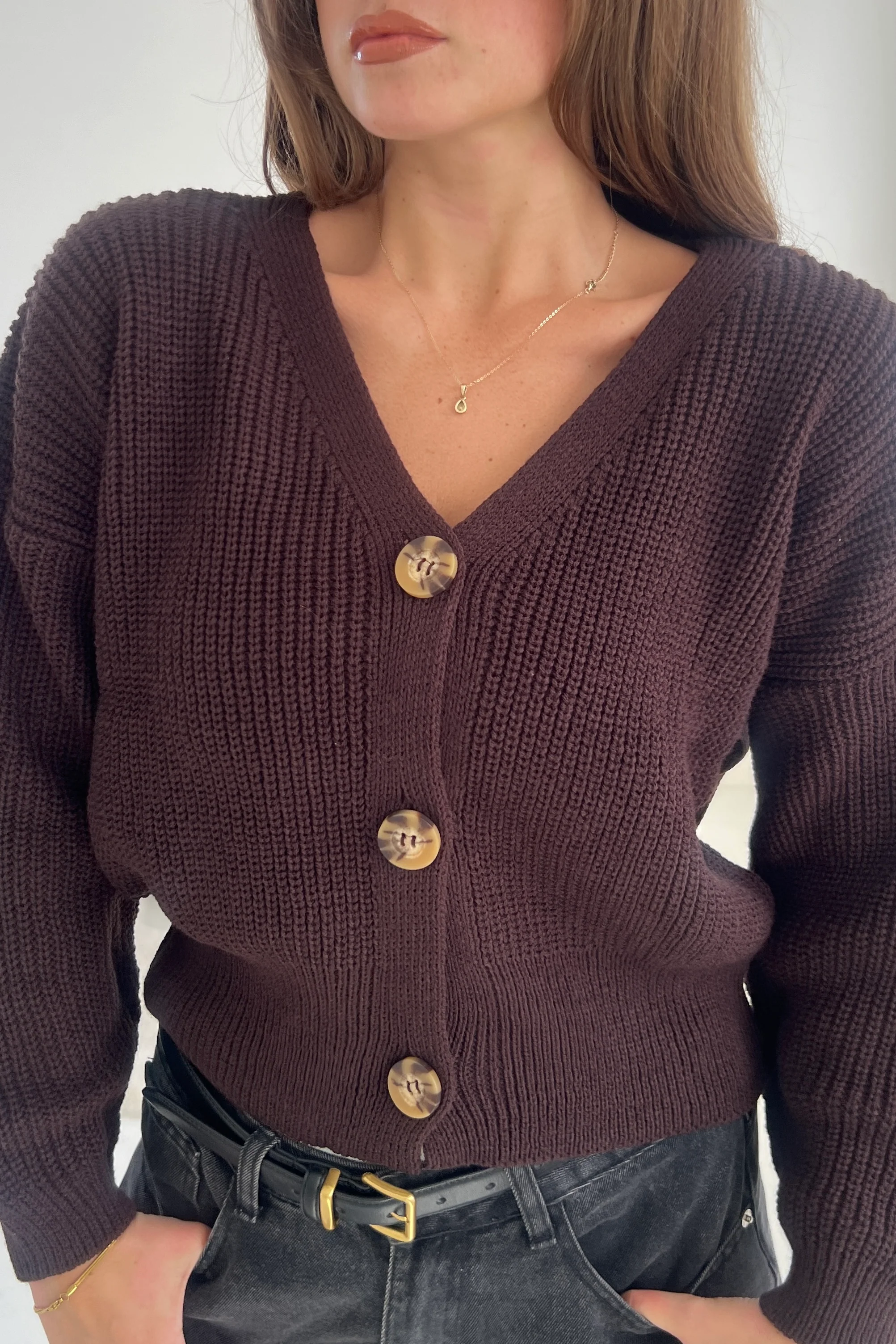Kiera Relaxed Fit Cardigan Walnut - Image 2