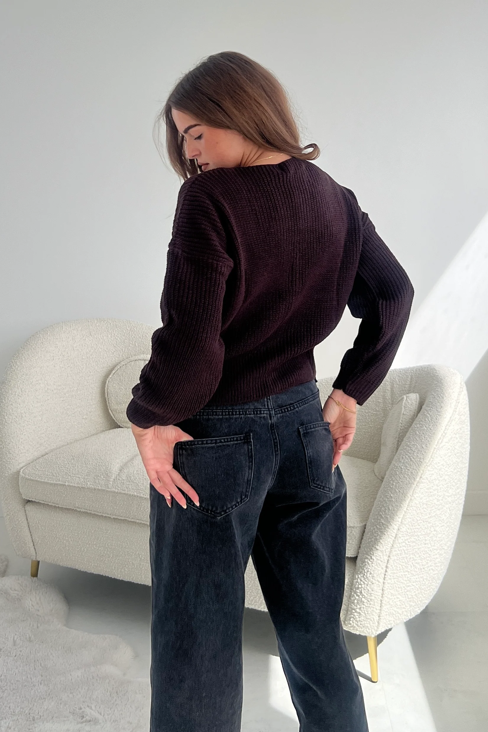 Kiera Relaxed Fit Cardigan Walnut - Image 5