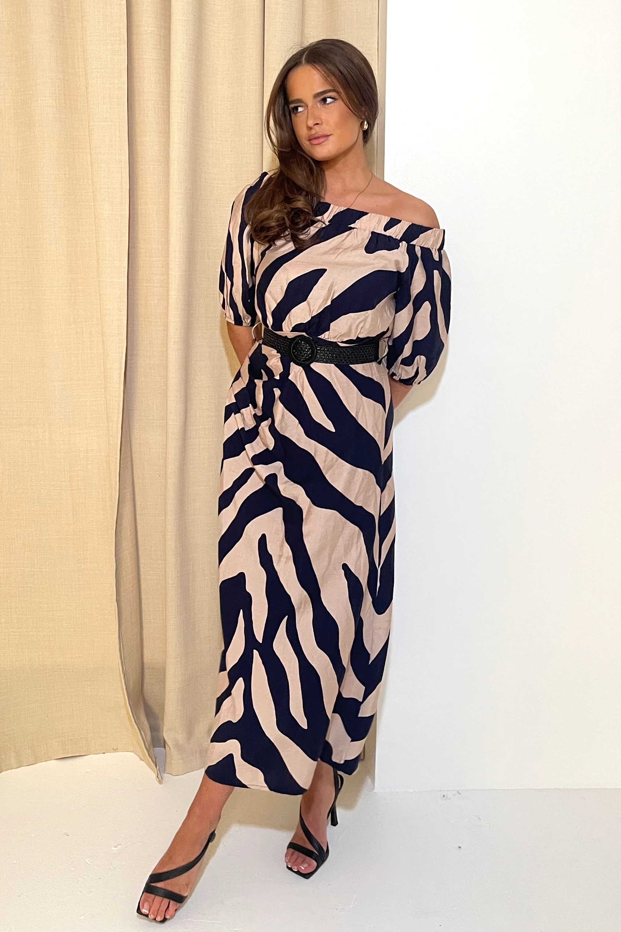 Kit Bardot Animal Print Midi Dress - Image 3