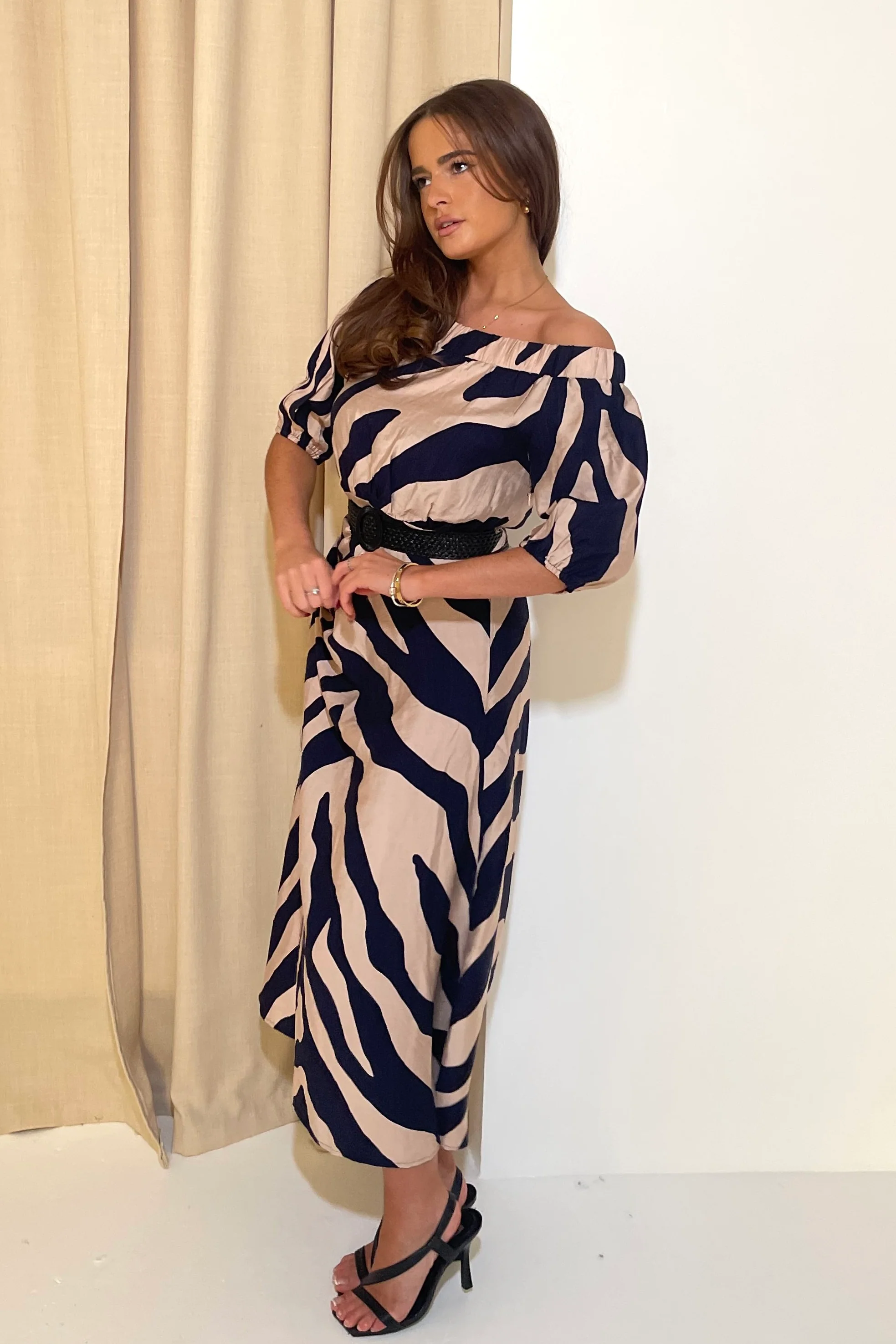 Kit Bardot Animal Print Midi Dress - Image 4