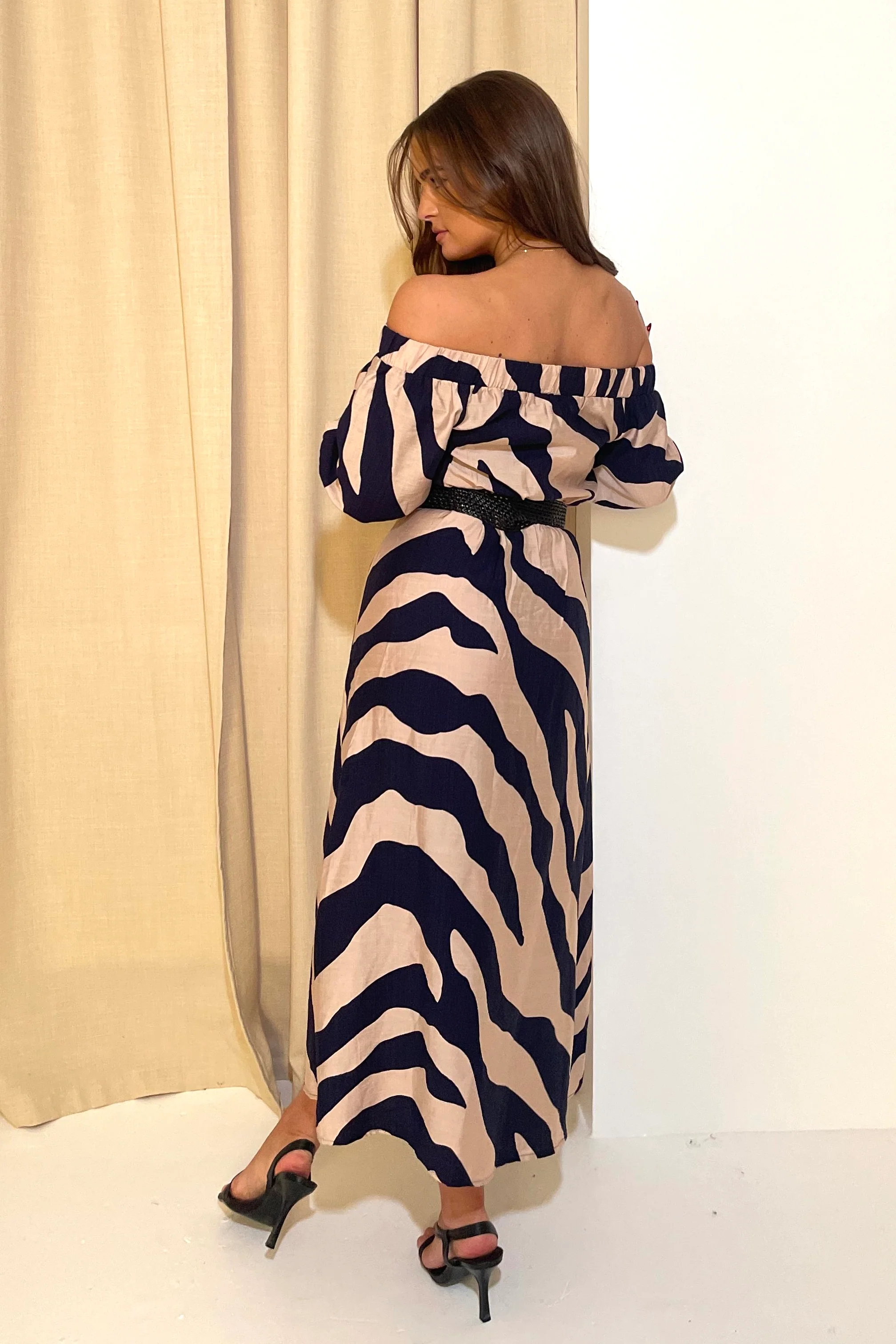 Kit Bardot Animal Print Midi Dress - Image 5
