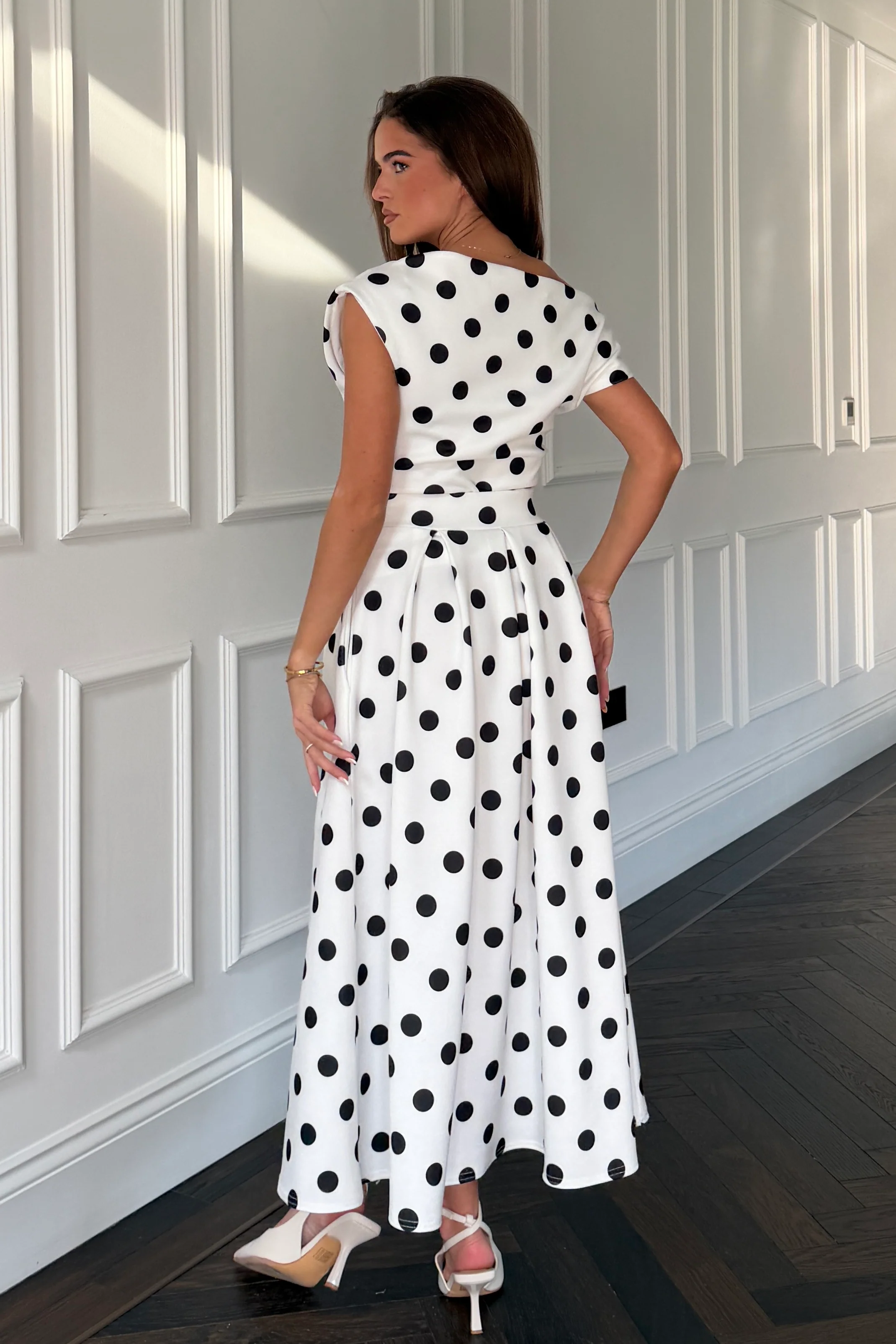 Kristen Midi Skater Skirt Polka - Image 5