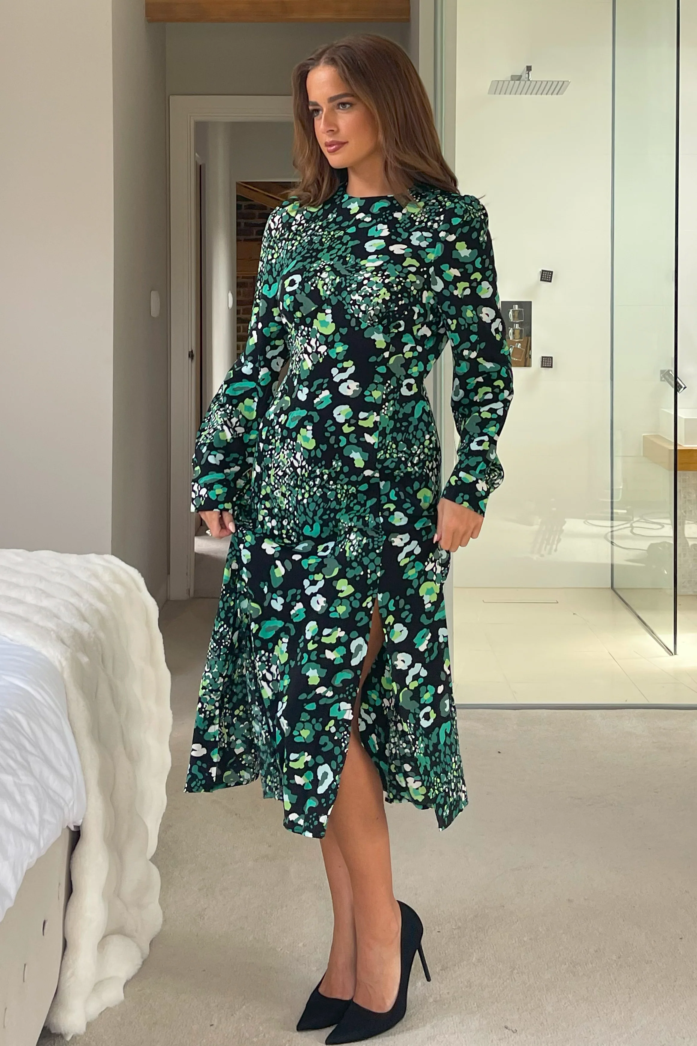 Cass Green Animal Sweetheart Midi Dress - Image 3