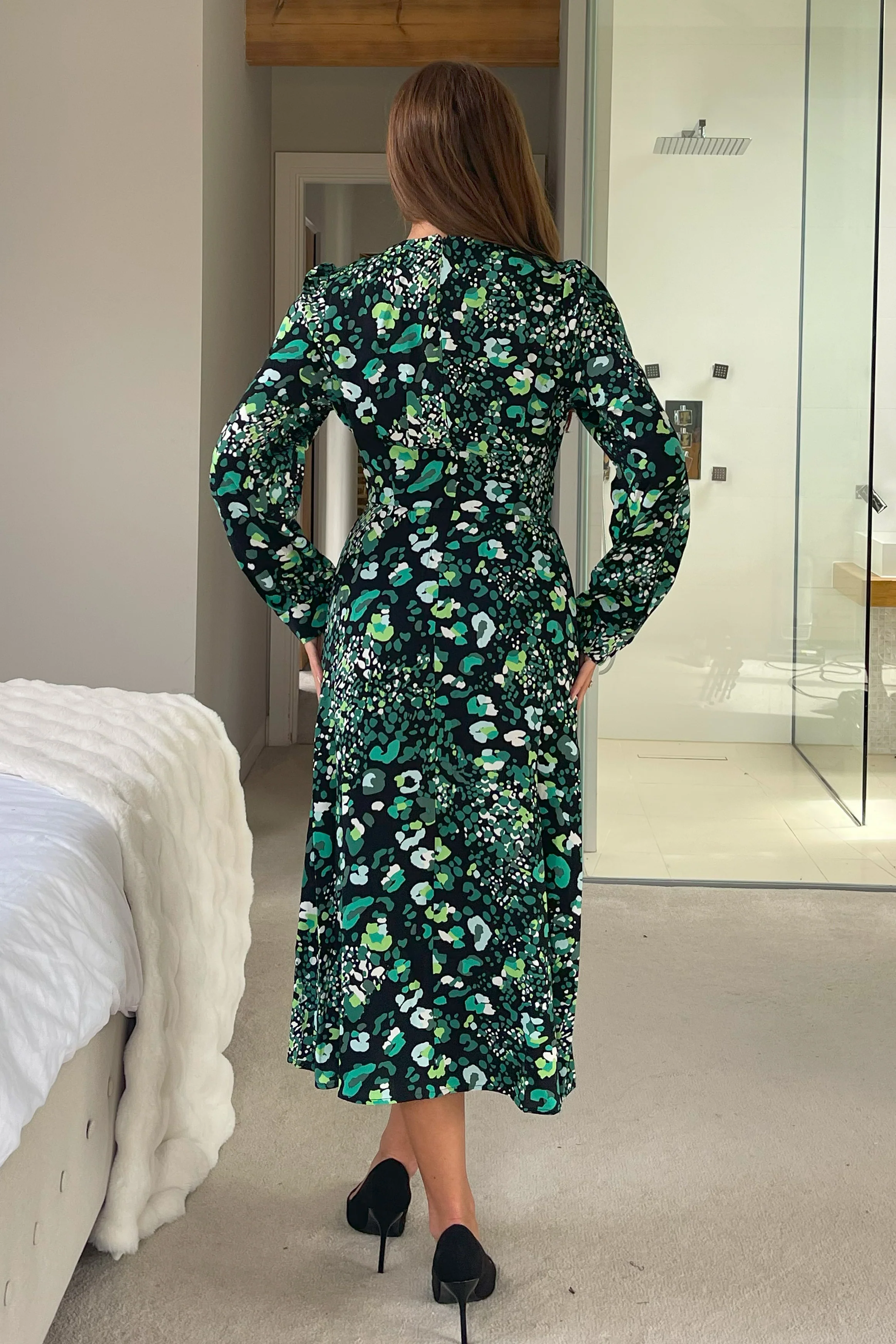 Cass Green Animal Sweetheart Midi Dress - Image 4
