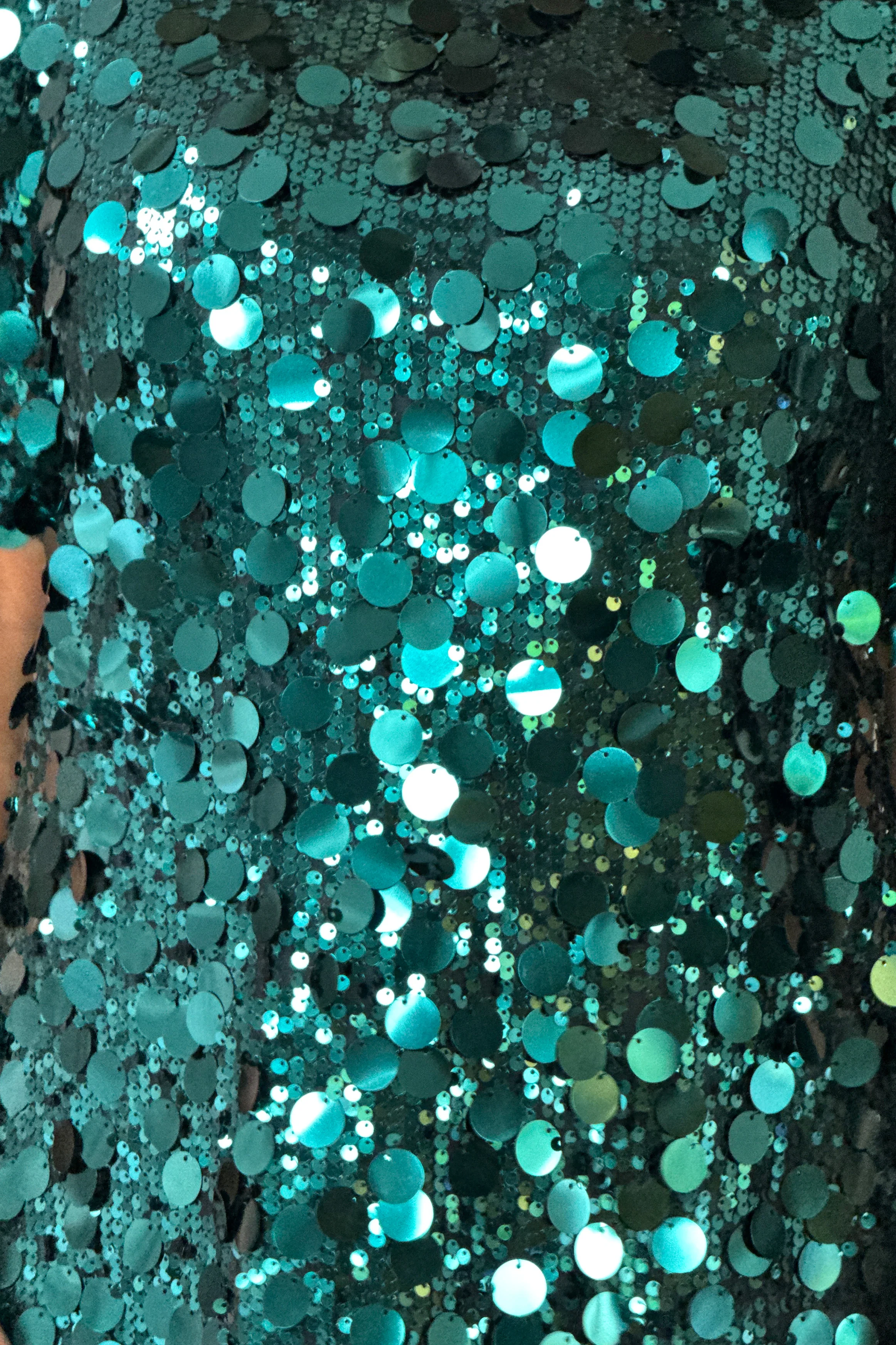 Lily Large Green Sequin Mini Tshirt Dress - Image 2