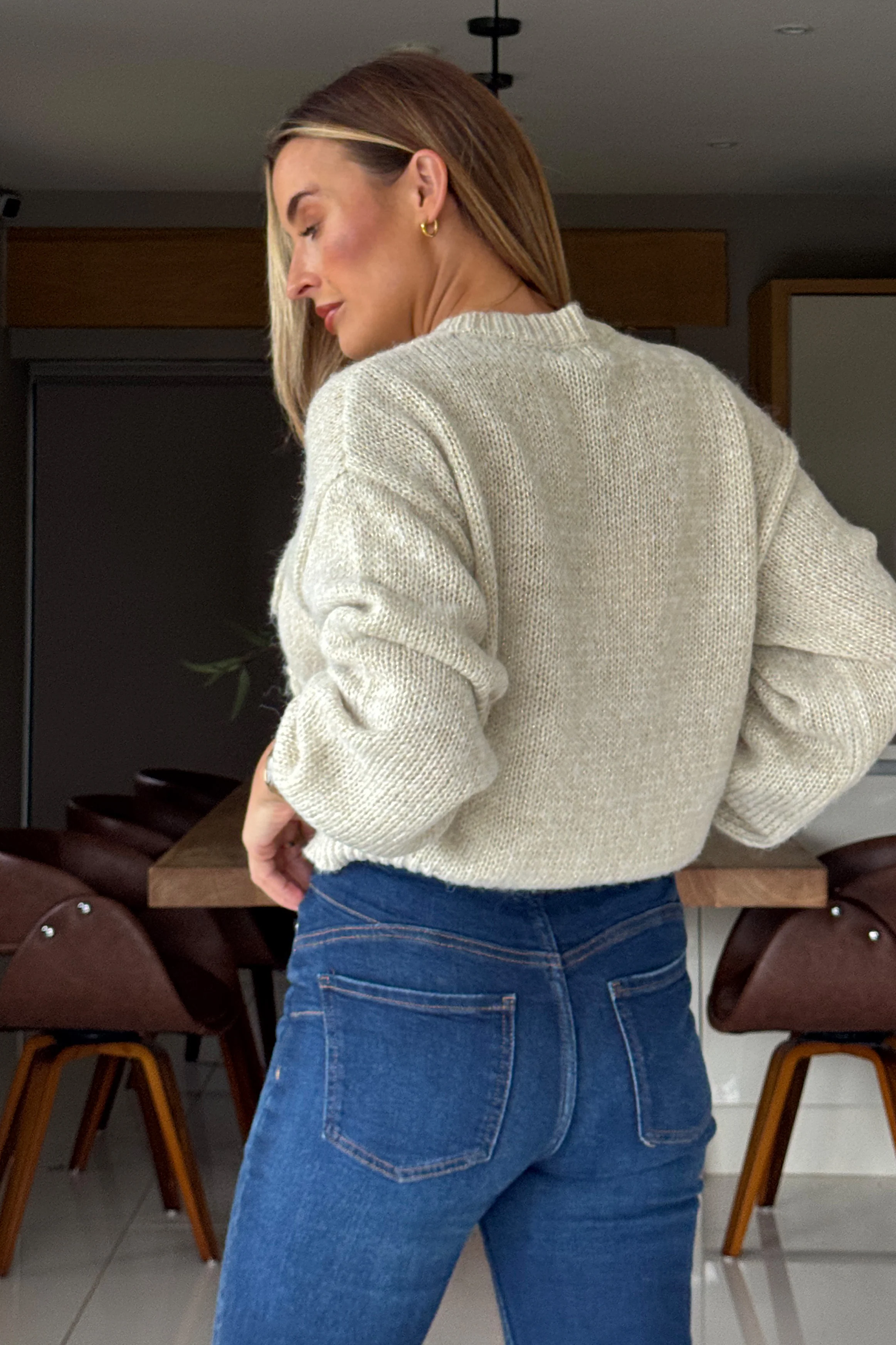 Lirael Heart Knit Jumper Cream - Image 7