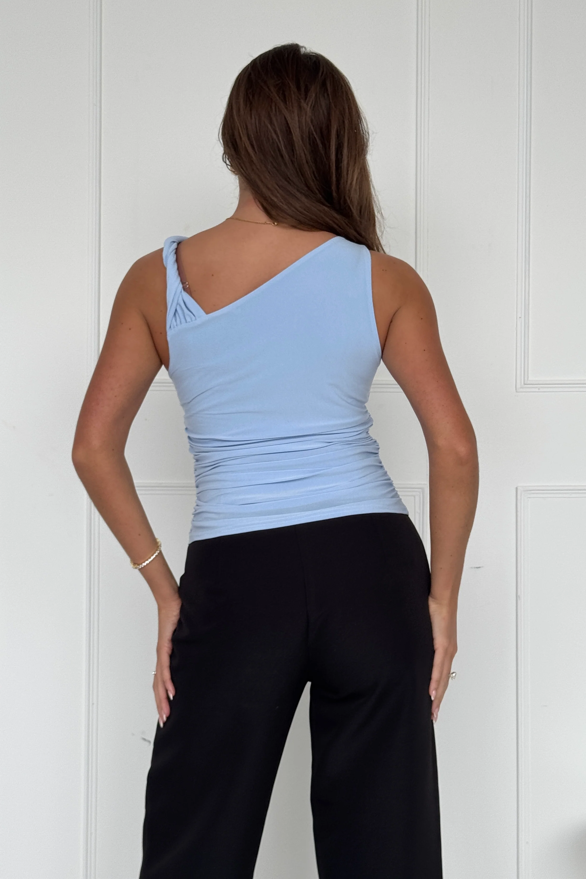 Liv Reversible Double Layered Twist Detail Tank Top Sky - Image 6