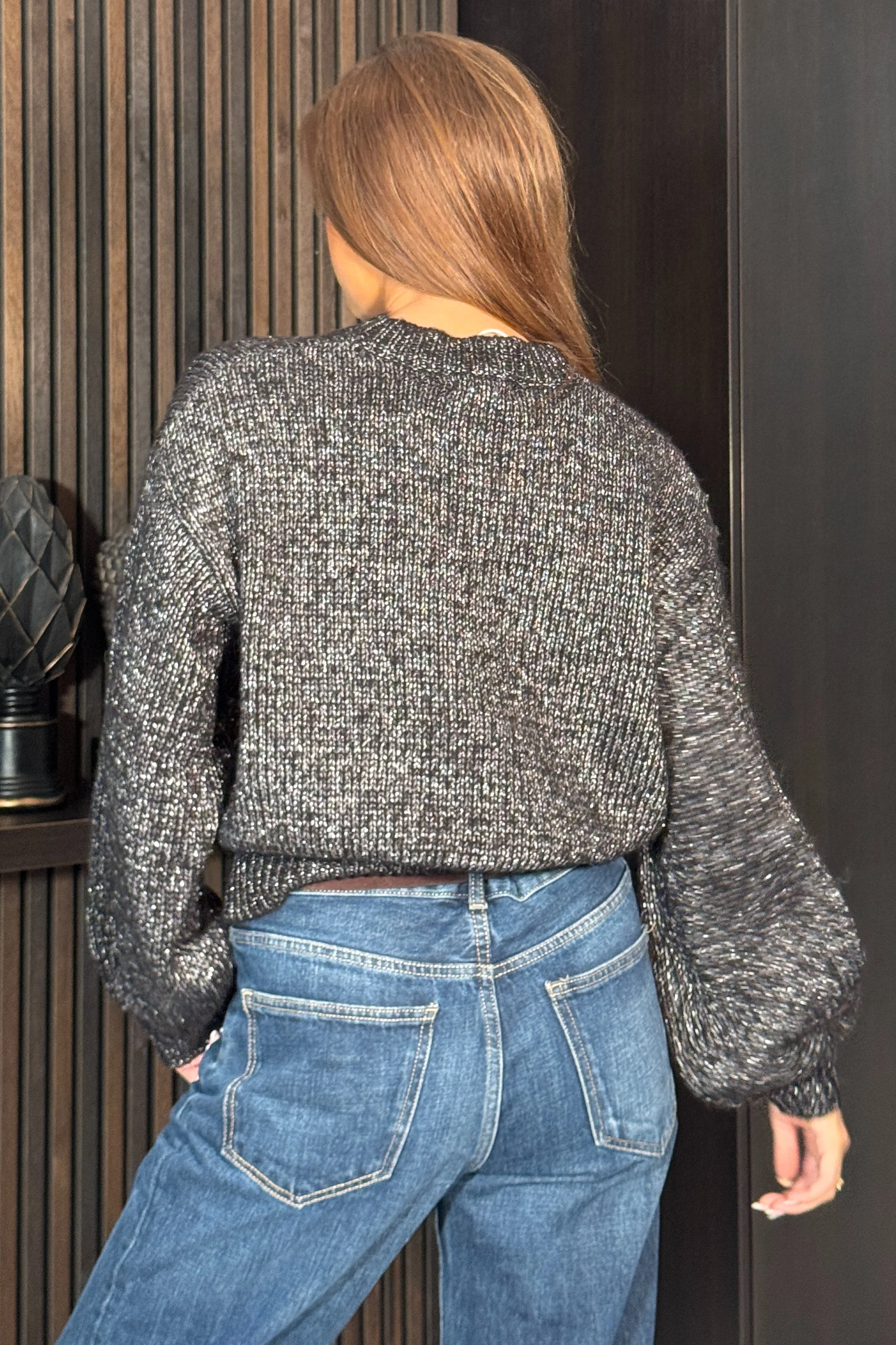 Lunetta Flower Knit Jumper Black - Image 8
