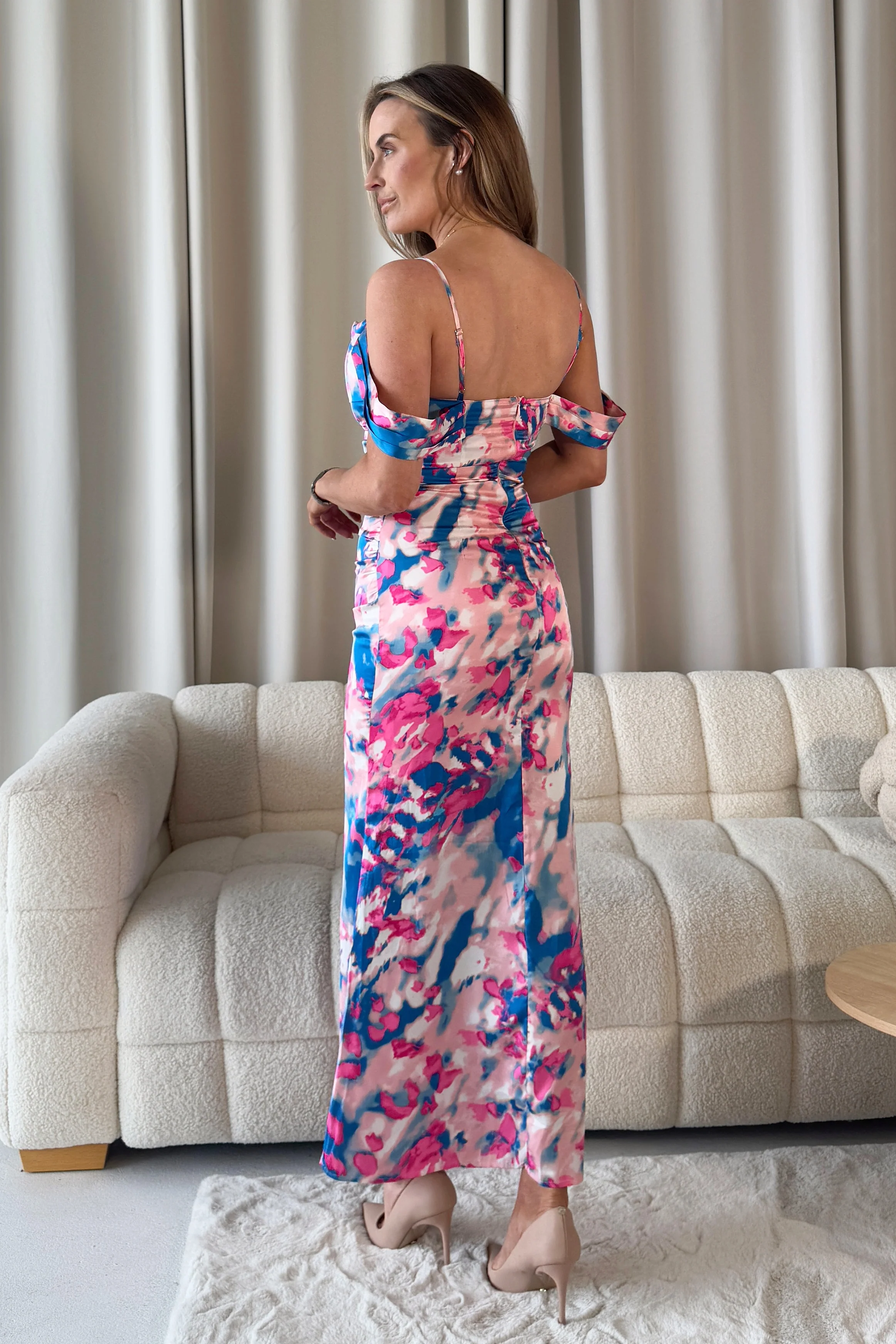 Madeline Mermaid Maxi Dress Pink Blue - Image 5