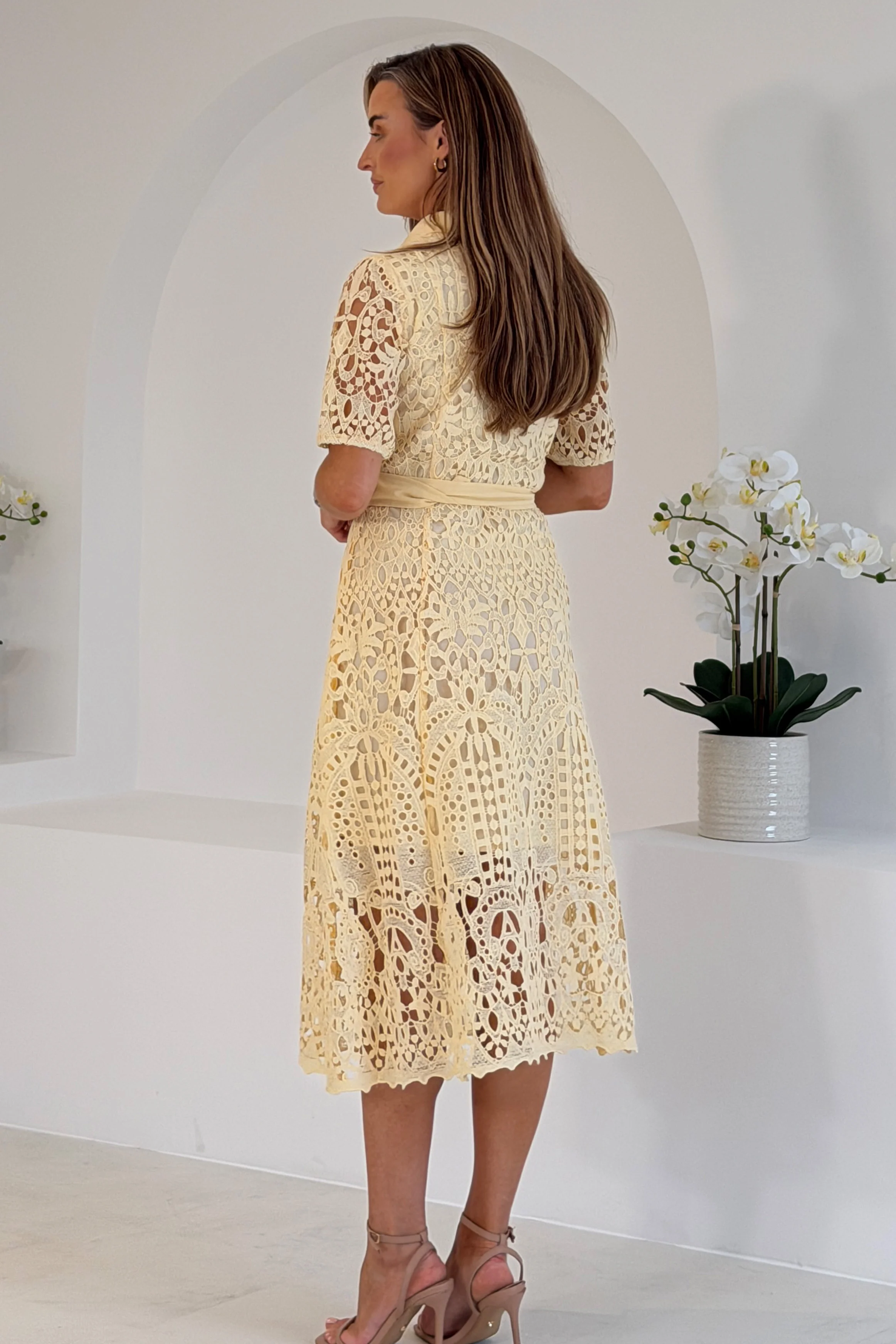 Meadow Short sleeve midi dress Yellow - Image 5