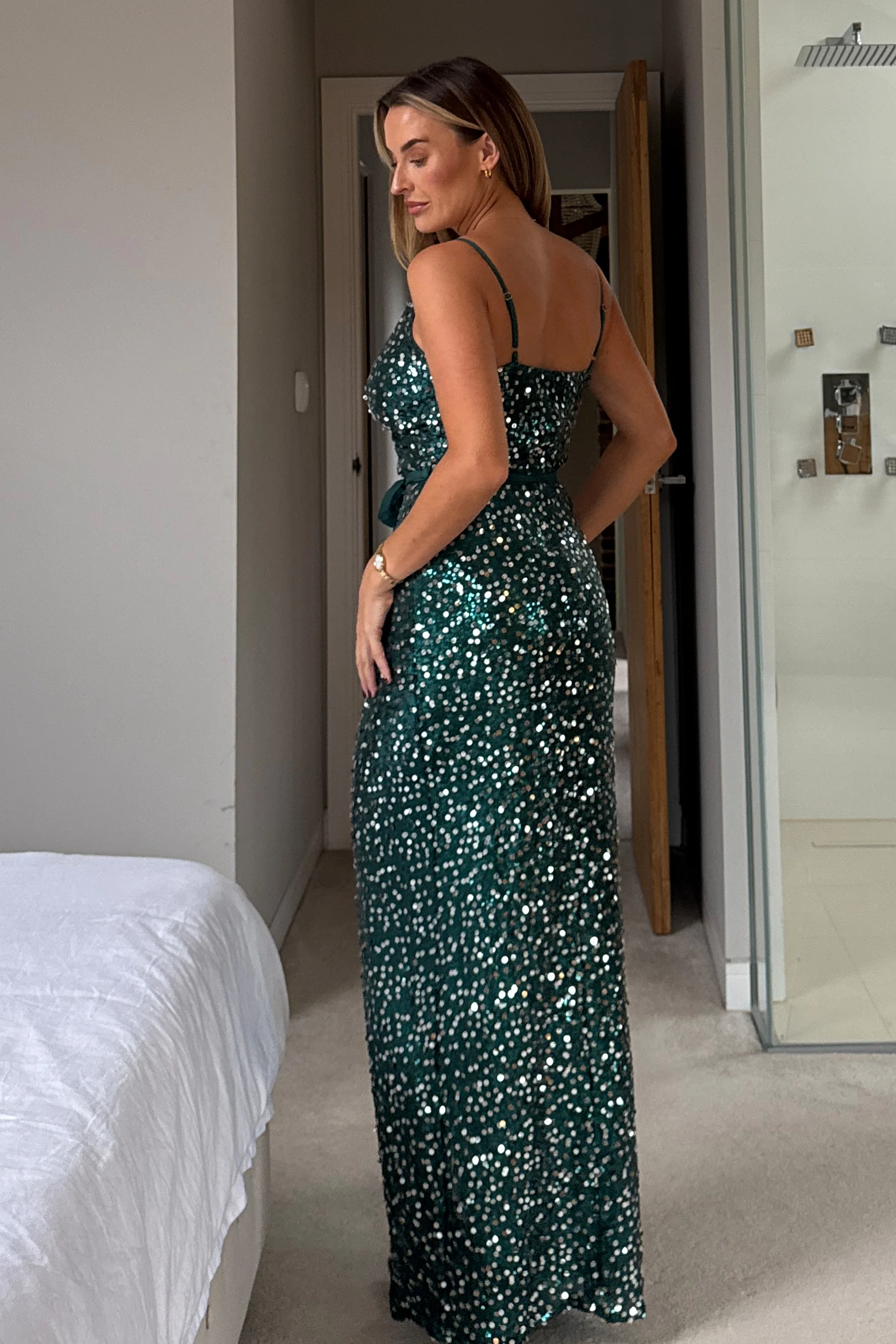 Mia Jade Green Wrap Maxi Dress - Image 6