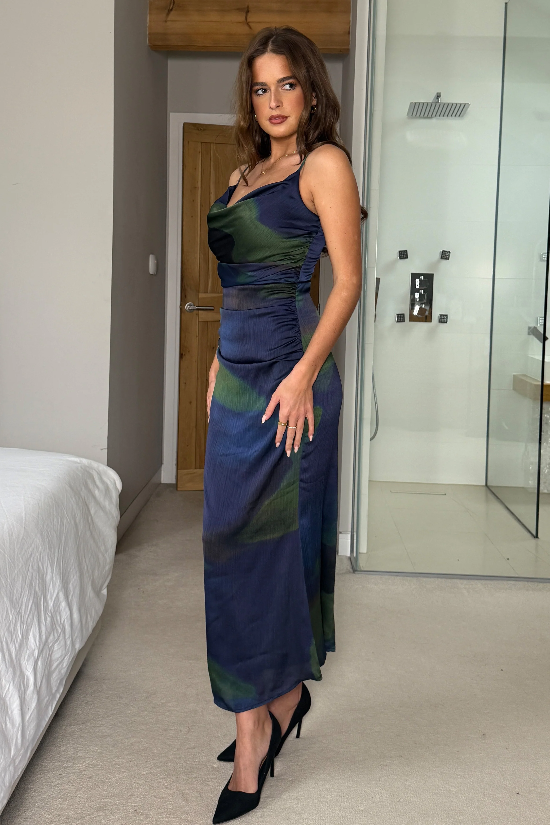 Molly Slip Midi Dress Blue - Image 4
