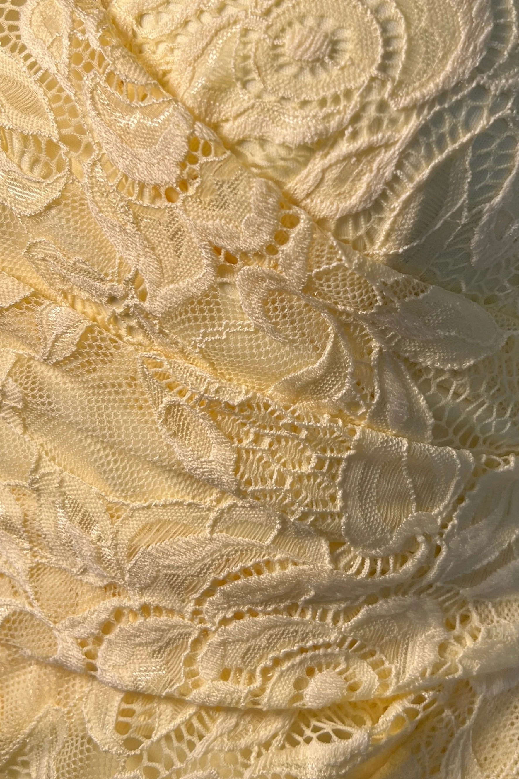 Natasha Angel Sleeve Wrap Midi Dress In Yellow Lace - Image 3