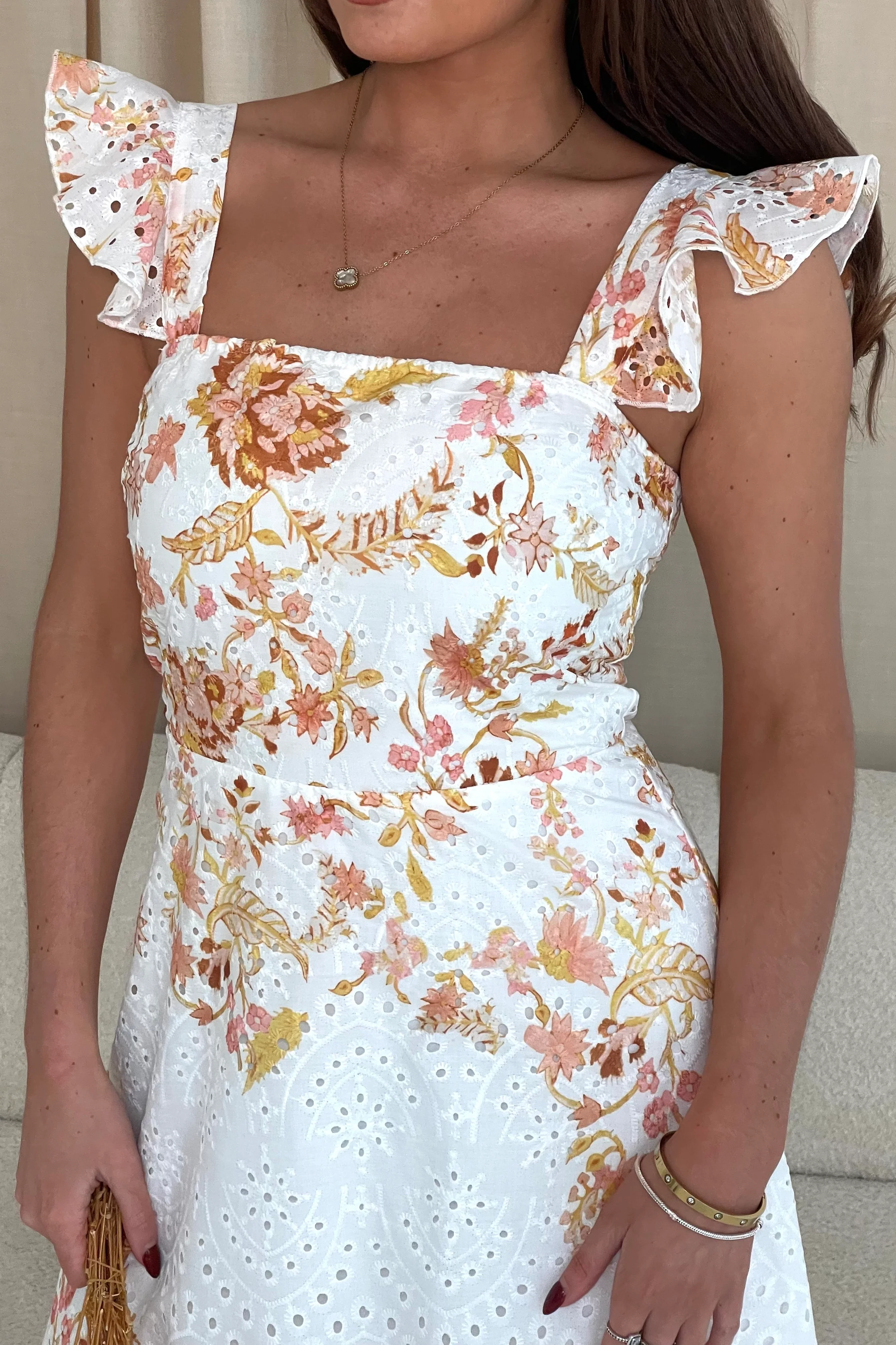 Orla Broderie Anglaise Floral Border Maxi Dress - Image 2