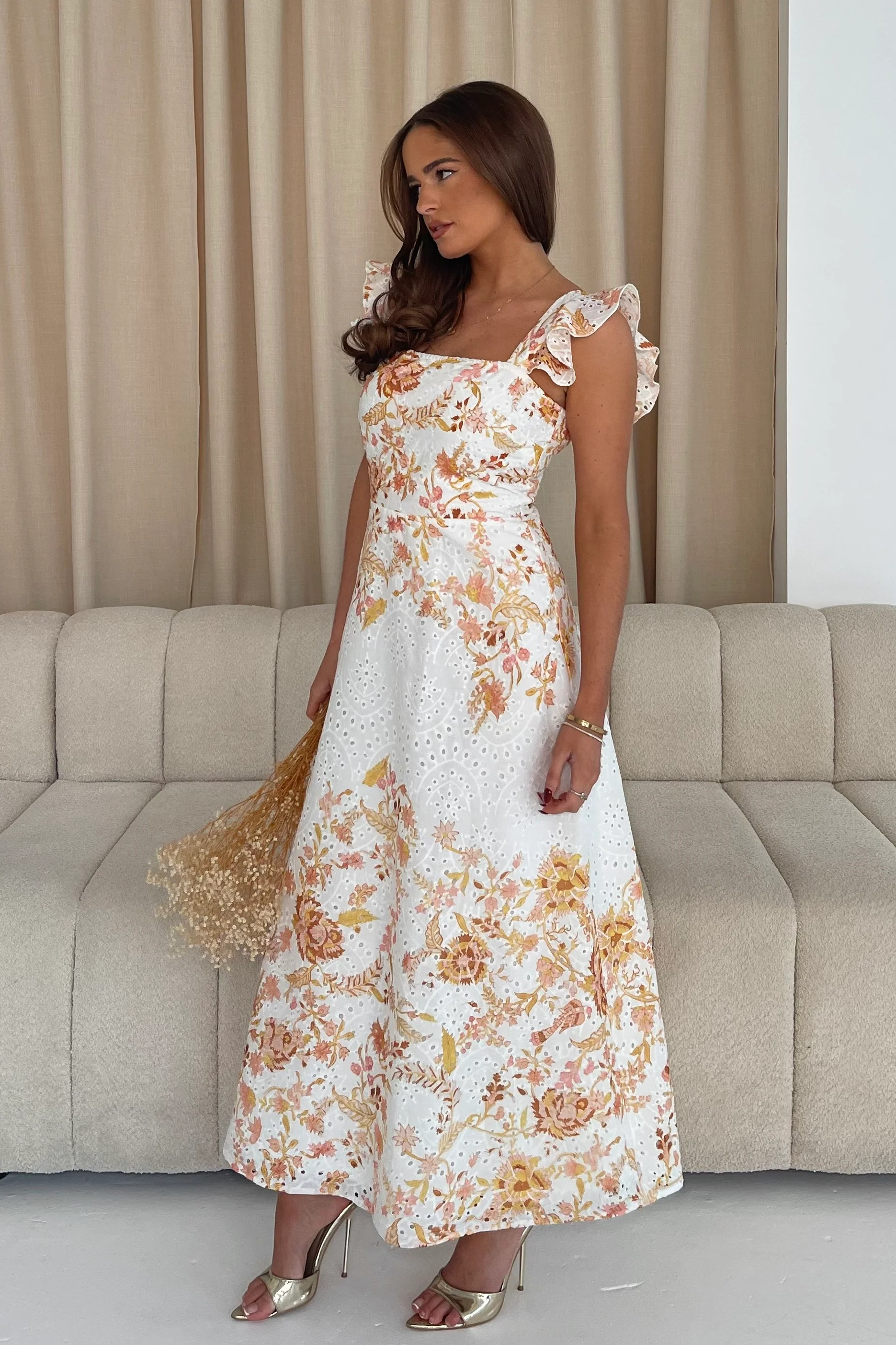 Orla Broderie Anglaise Floral Border Maxi Dress - Image 4