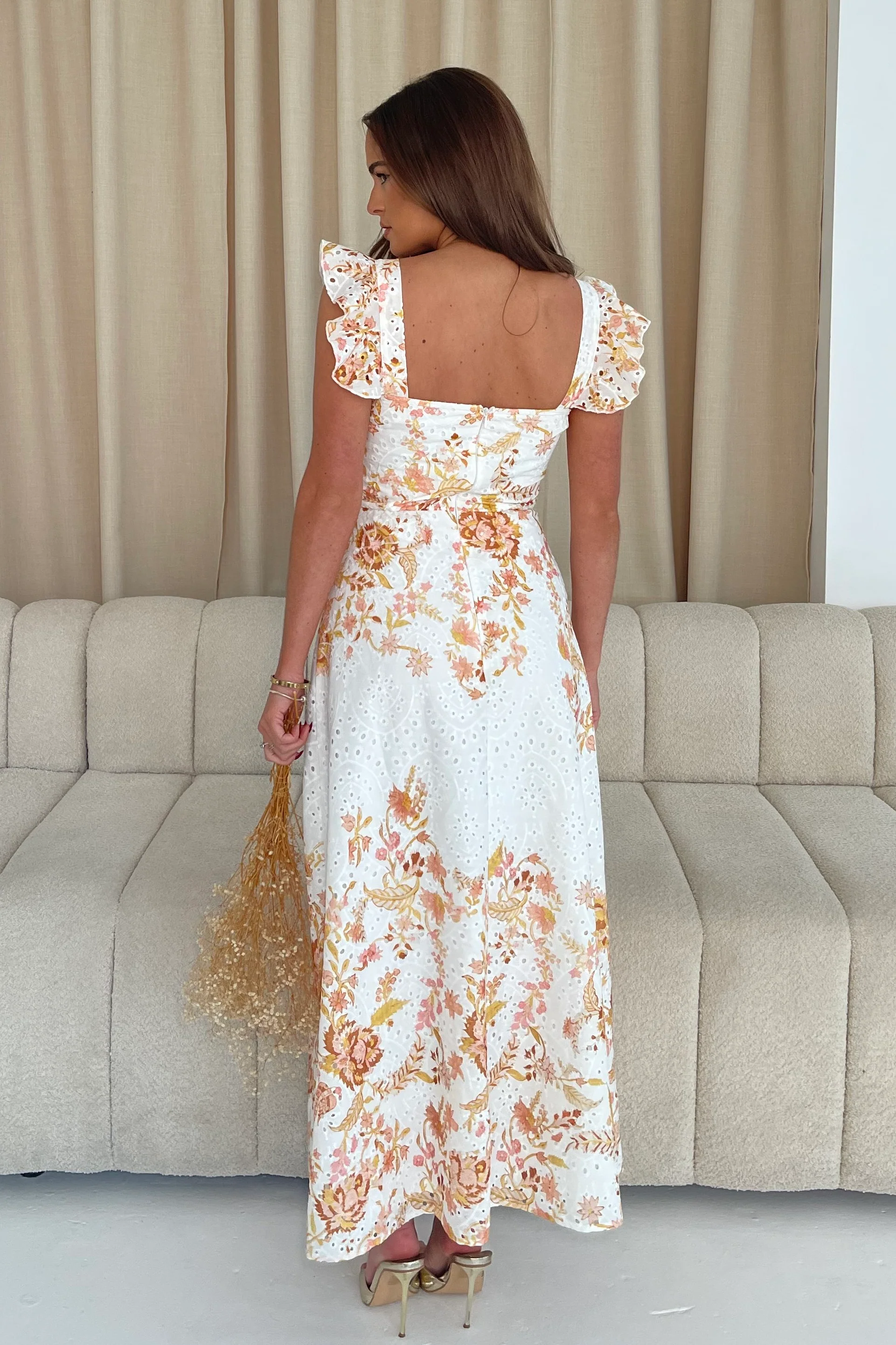 Orla Broderie Anglaise Floral Border Maxi Dress - Image 5