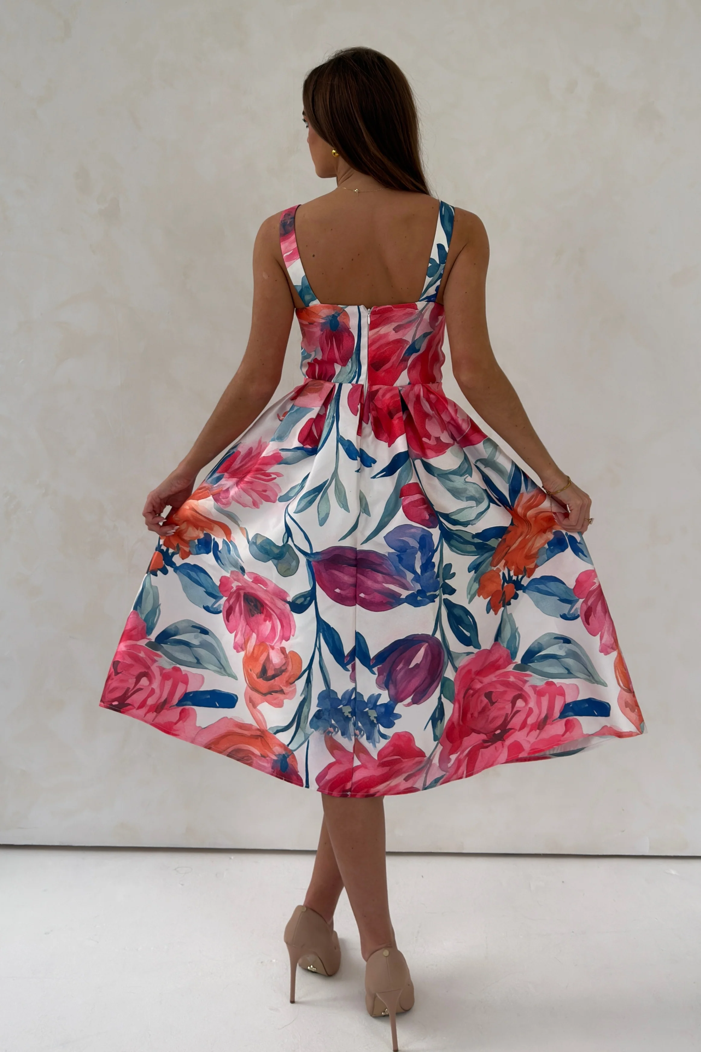 Raisa Strappy Sweetheart Neck Midi Dress - Image 5